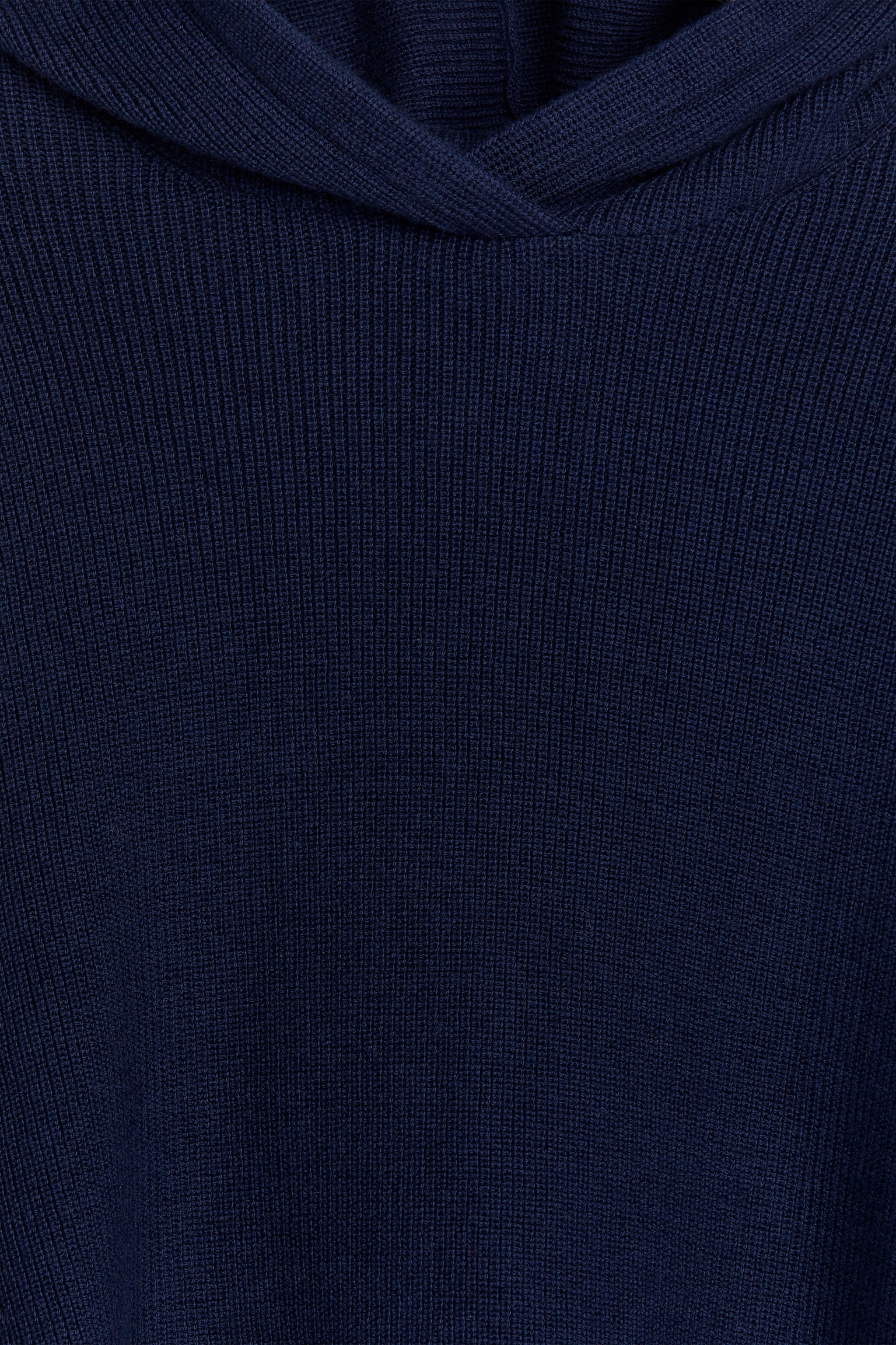 Contrast-Colour Knit Hoodie - Dark Blue - 3