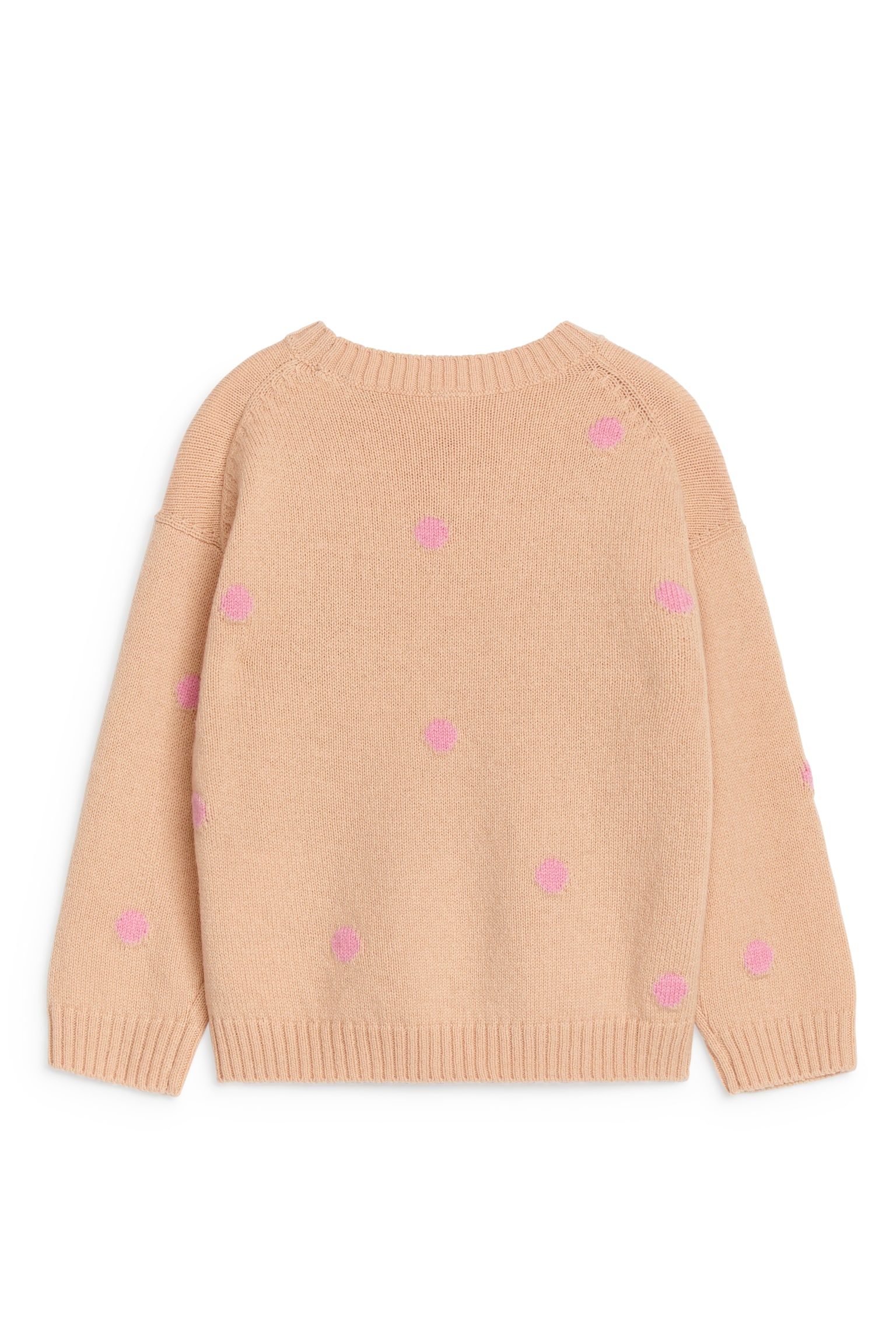 Wool Jumper - Beige/Pink Dots/Burgundy/Red Dots - 6