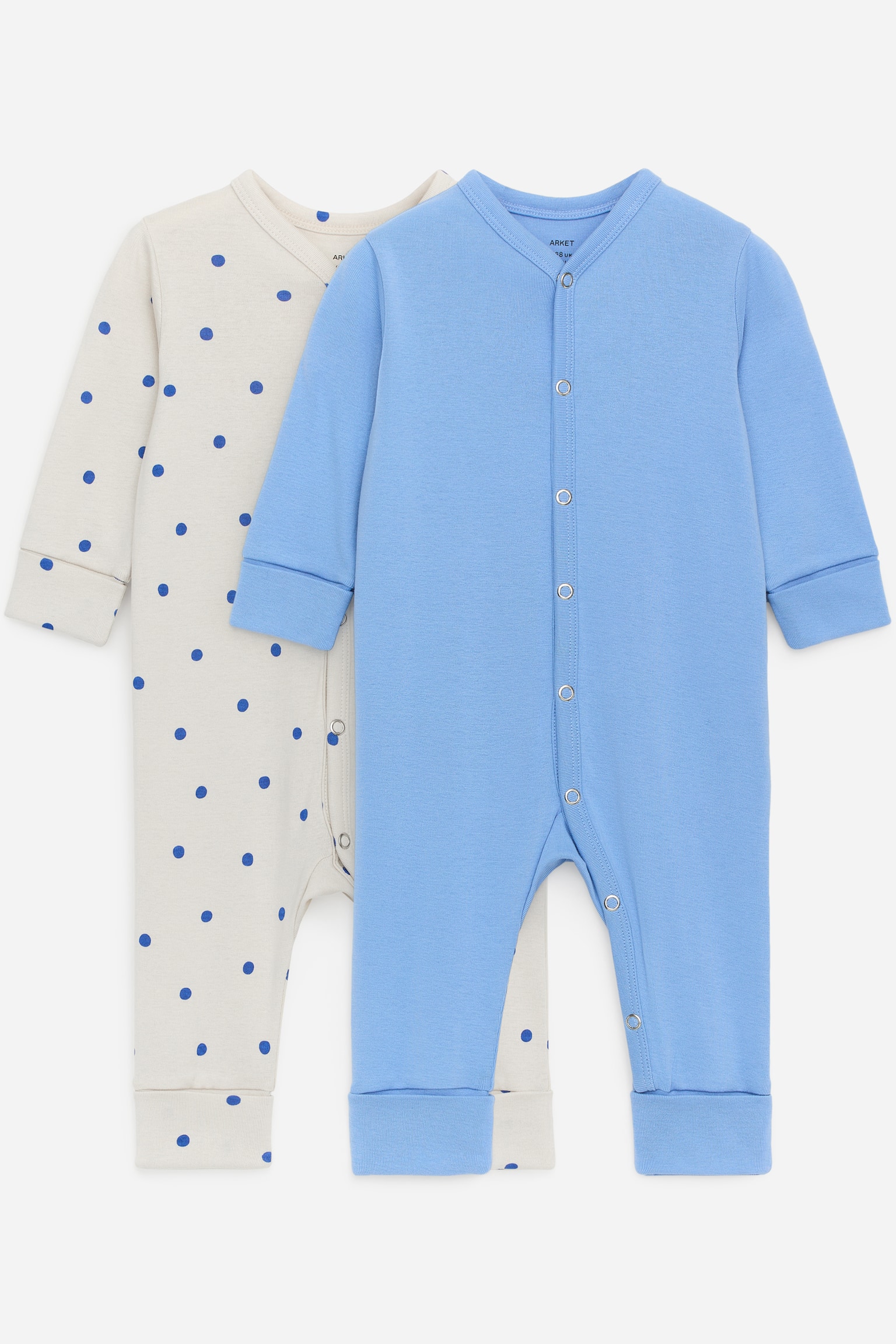 Pyjamasoverall 2-pack - Blå/beige/Rosa/orange - 1