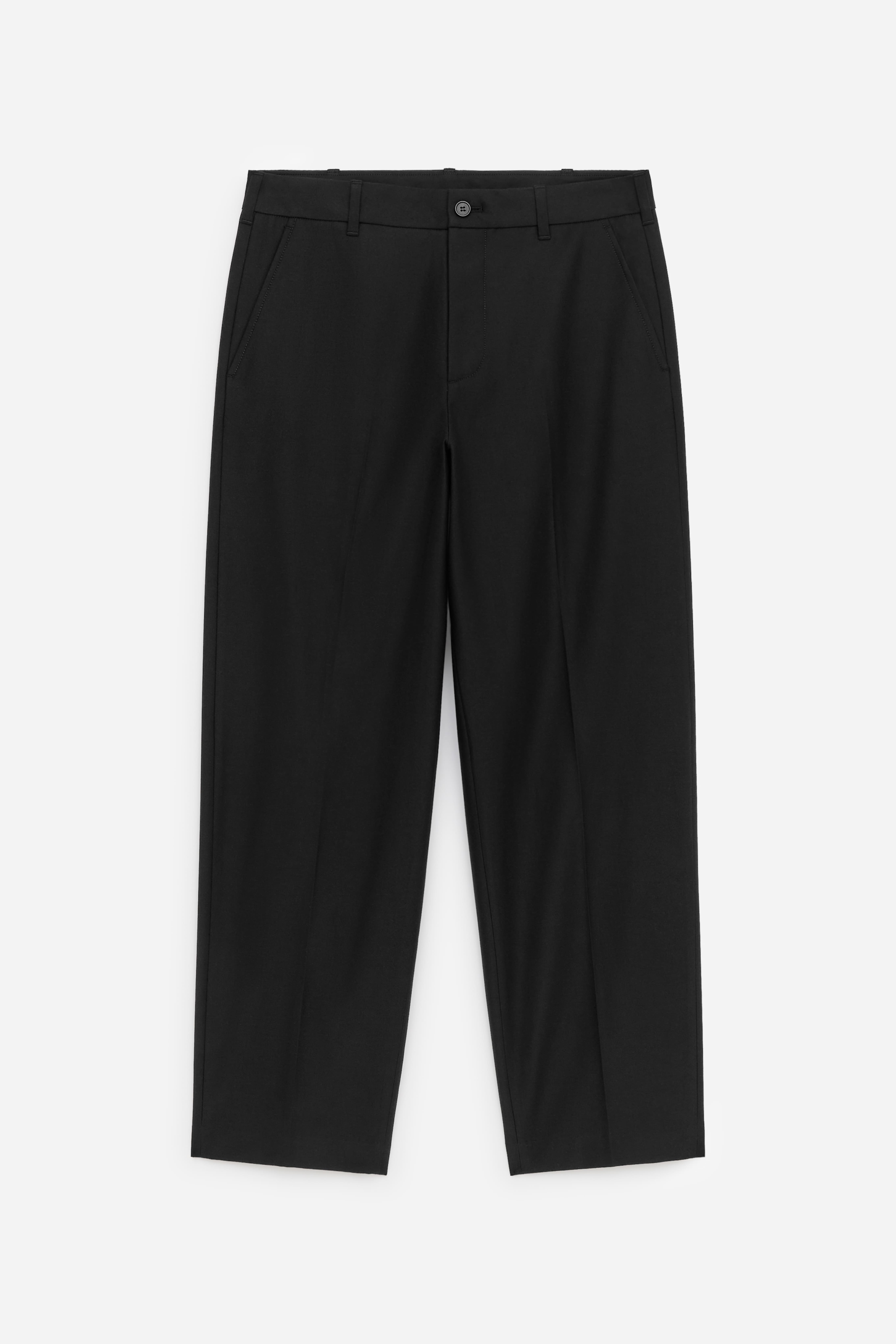 Broek van een wolmix - Zwart/Bruin