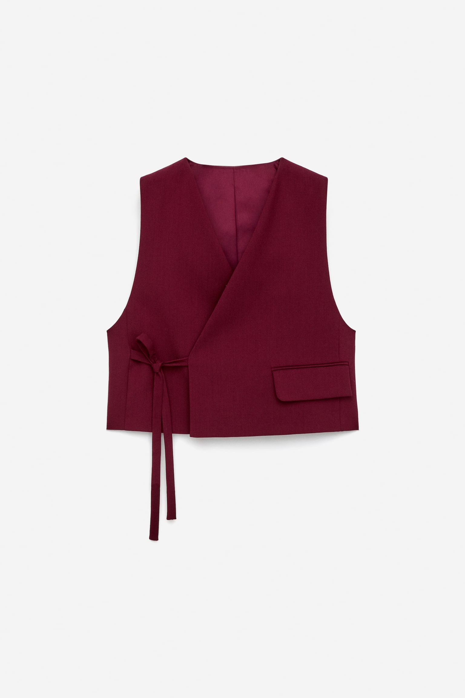 Vielseitige Wollweste - Dunkelrot - 2
