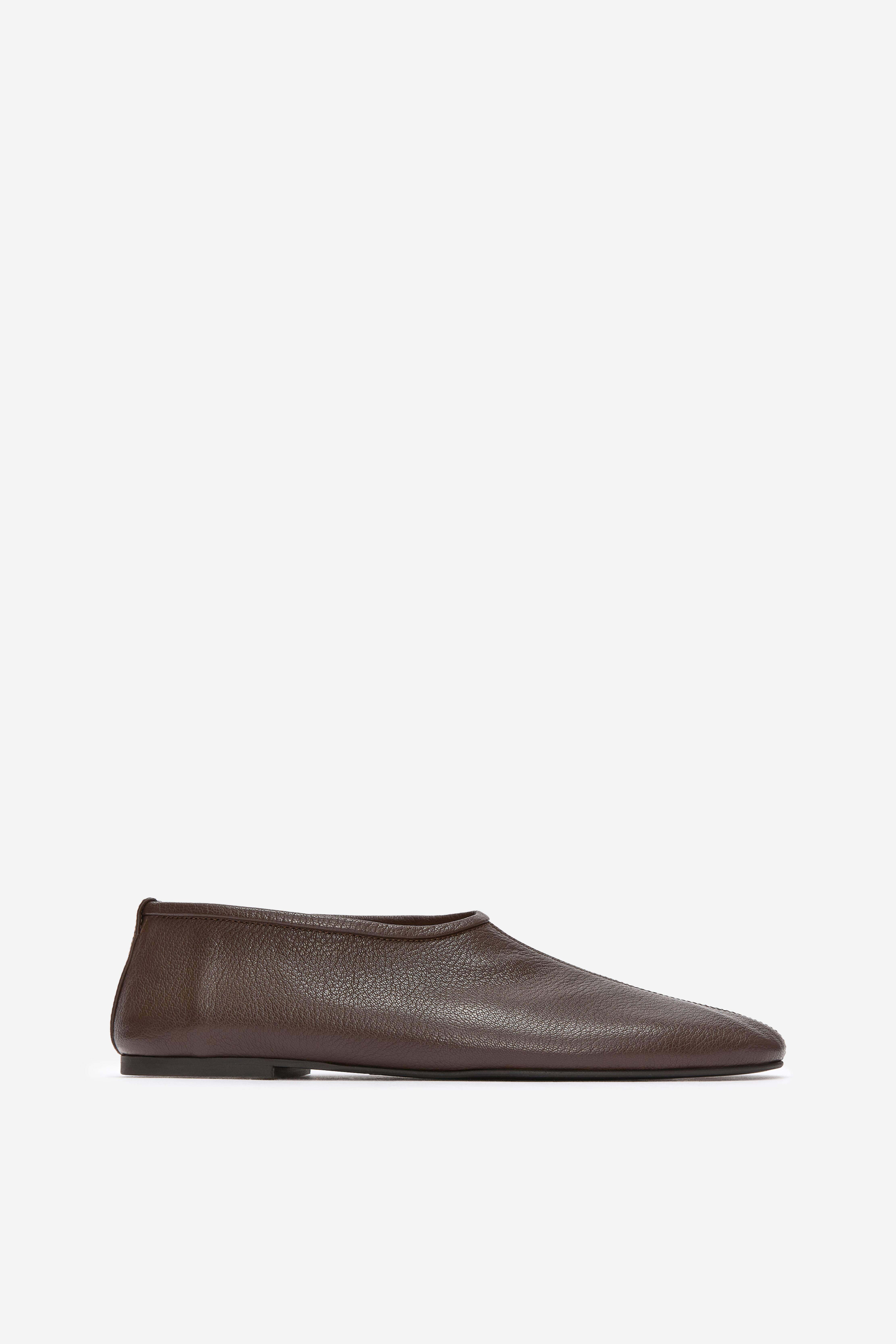 Ballerines souples en cuir - Marron/Noir/gris
