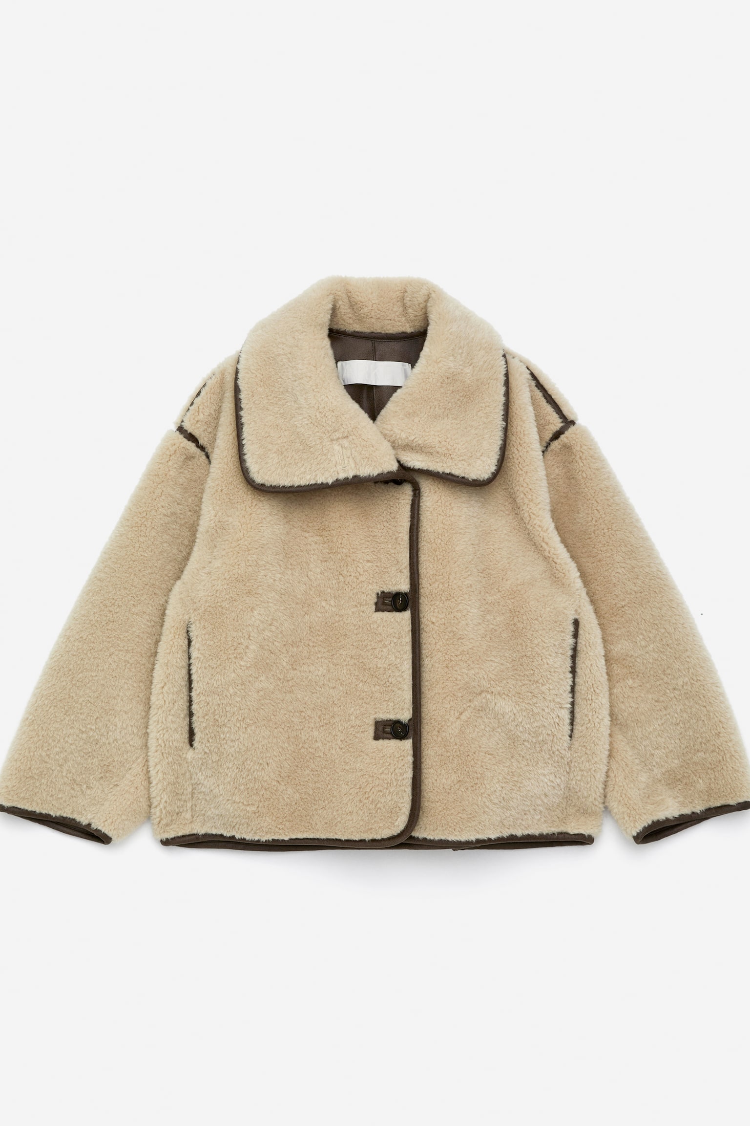 Korte fleecejas - Beige/Bruin - 2