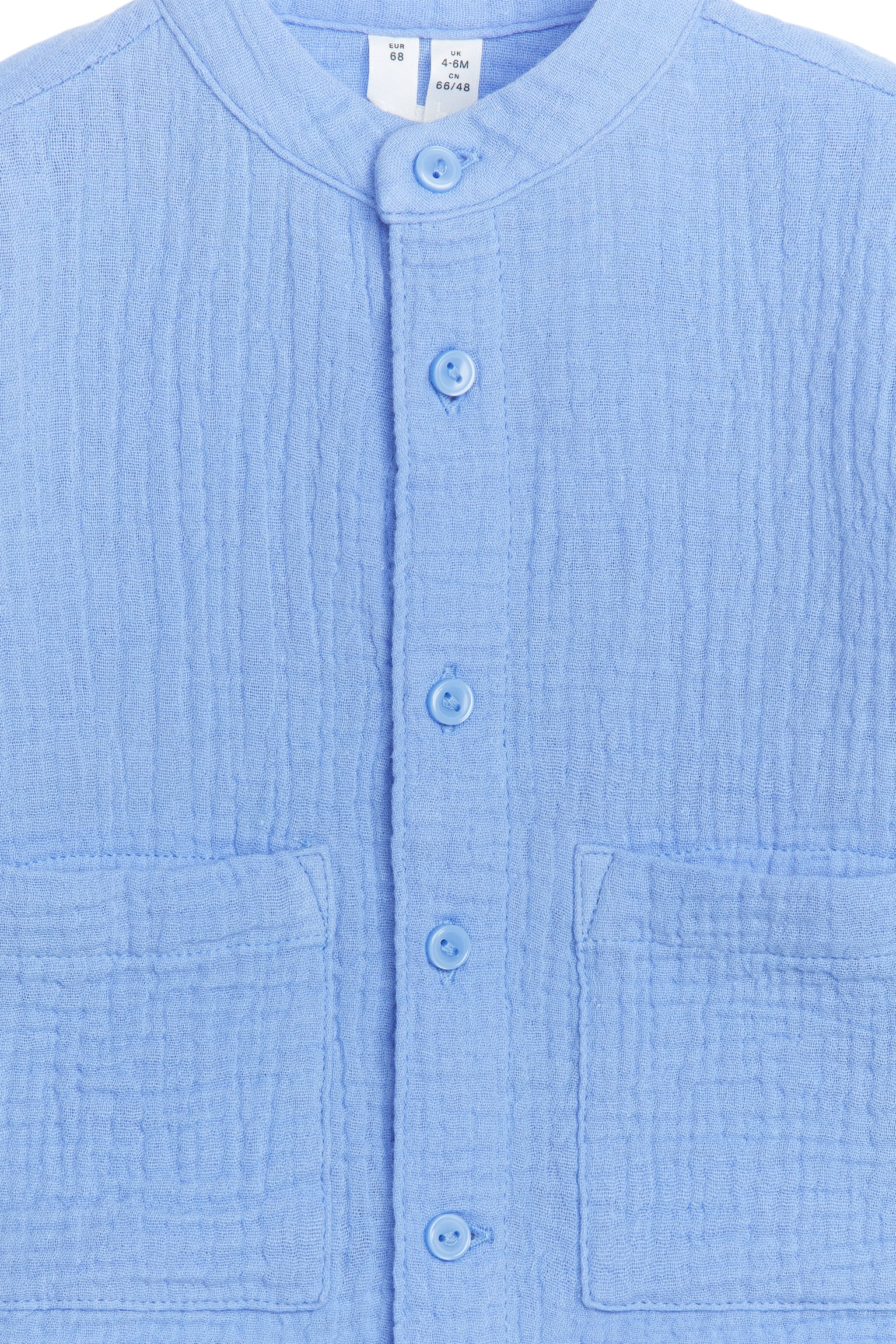 Cotton Muslin Shirt - Light Blue - 3