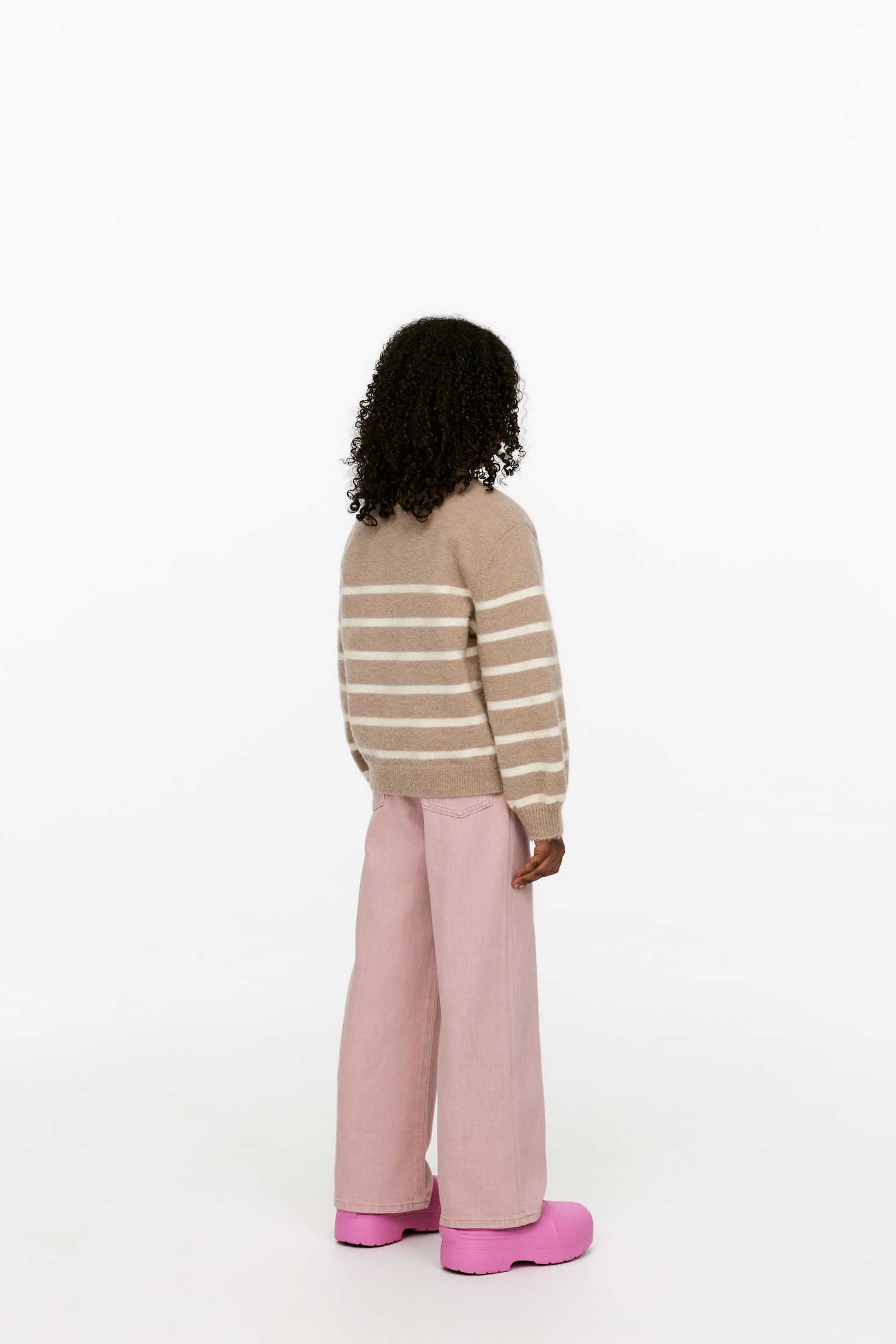 Intarsia Knit Jumper - Beige/Stripe/Lilac/Stripe/Dark Blue/Hearts/Pink/Hearts - 4