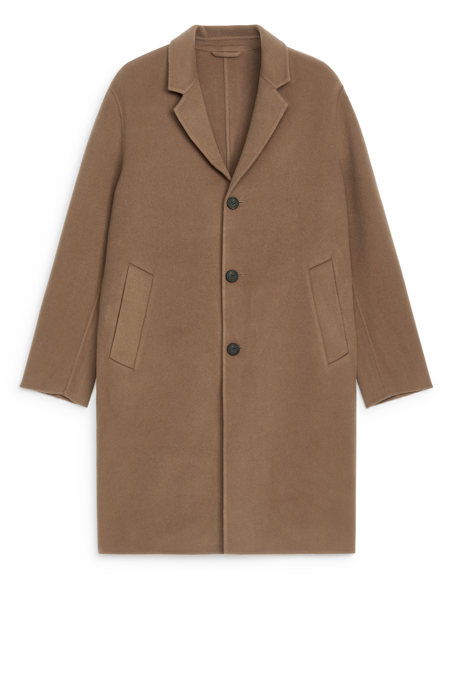 Relaxed Wool Topcoat - Camel/Black - 2