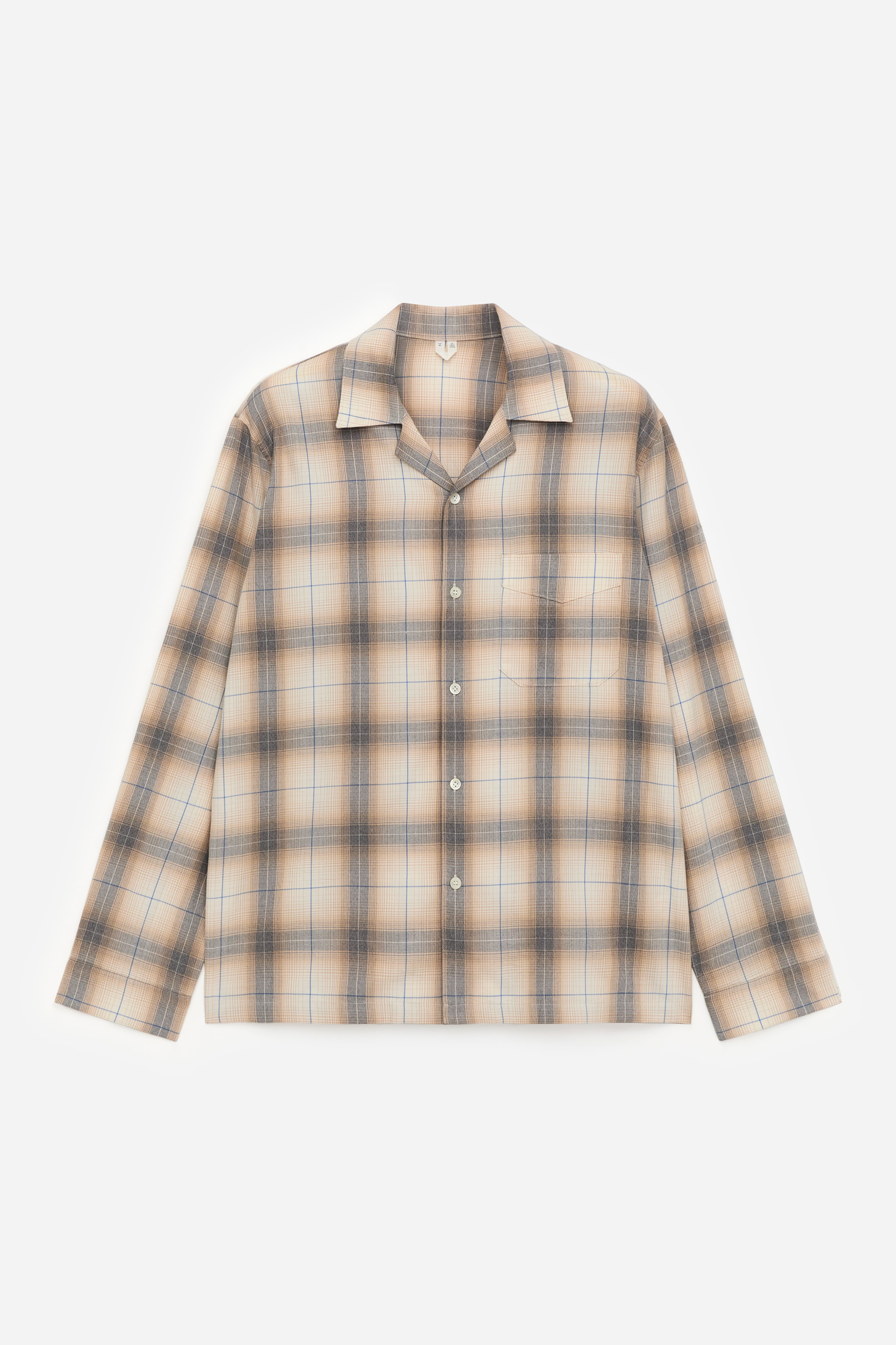 Camicia del pigiama in flanella - Beige/Motivo a quadri