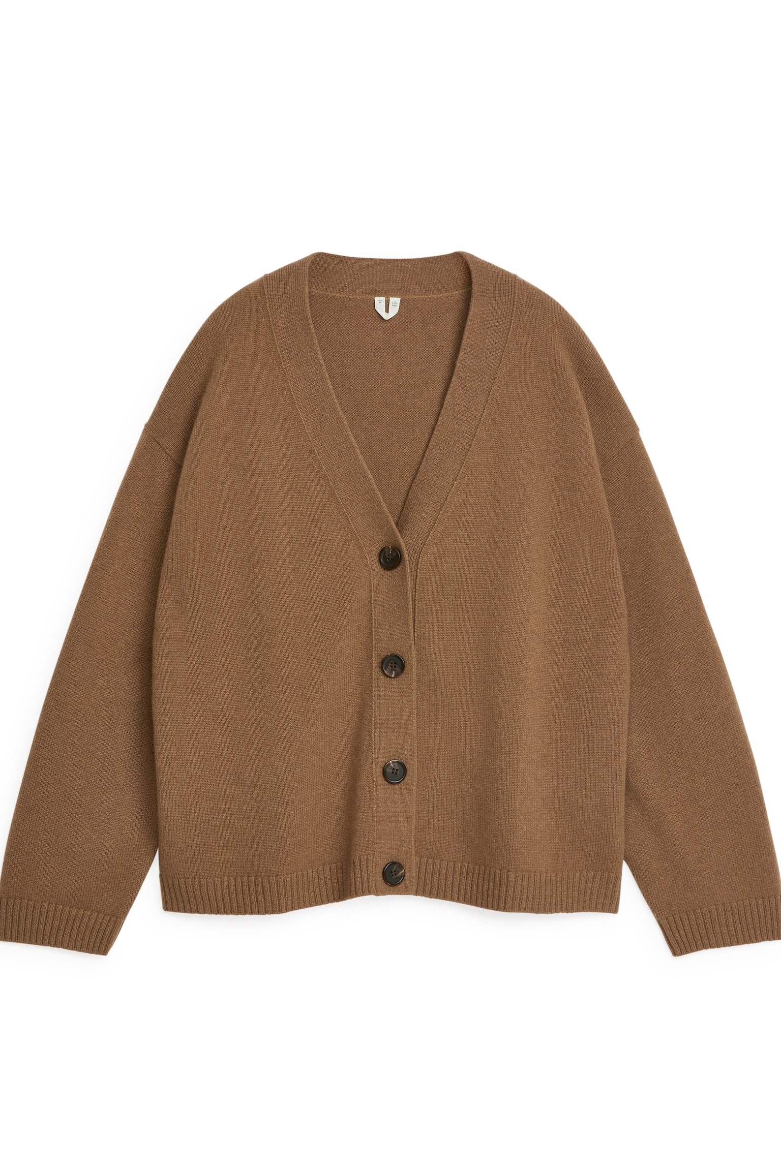 Cashmere-Wool Cardigan - Dark Camel - 2