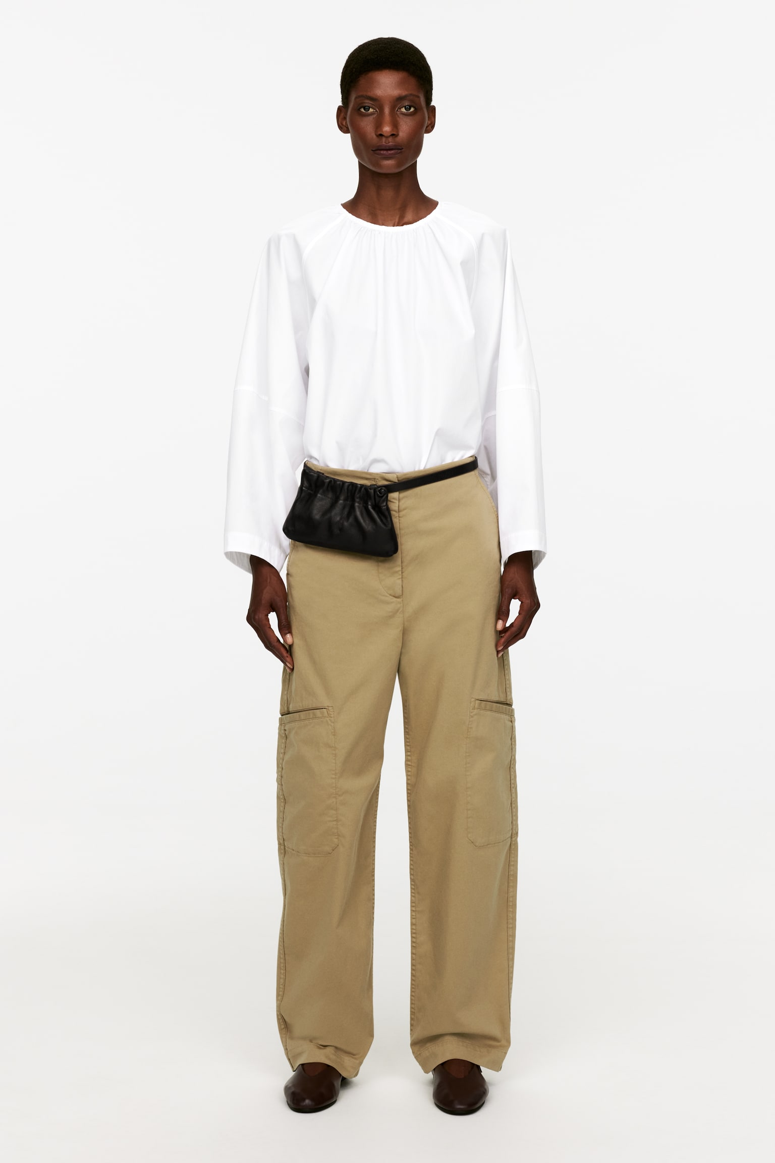 Cotton Trousers - Beige - 2