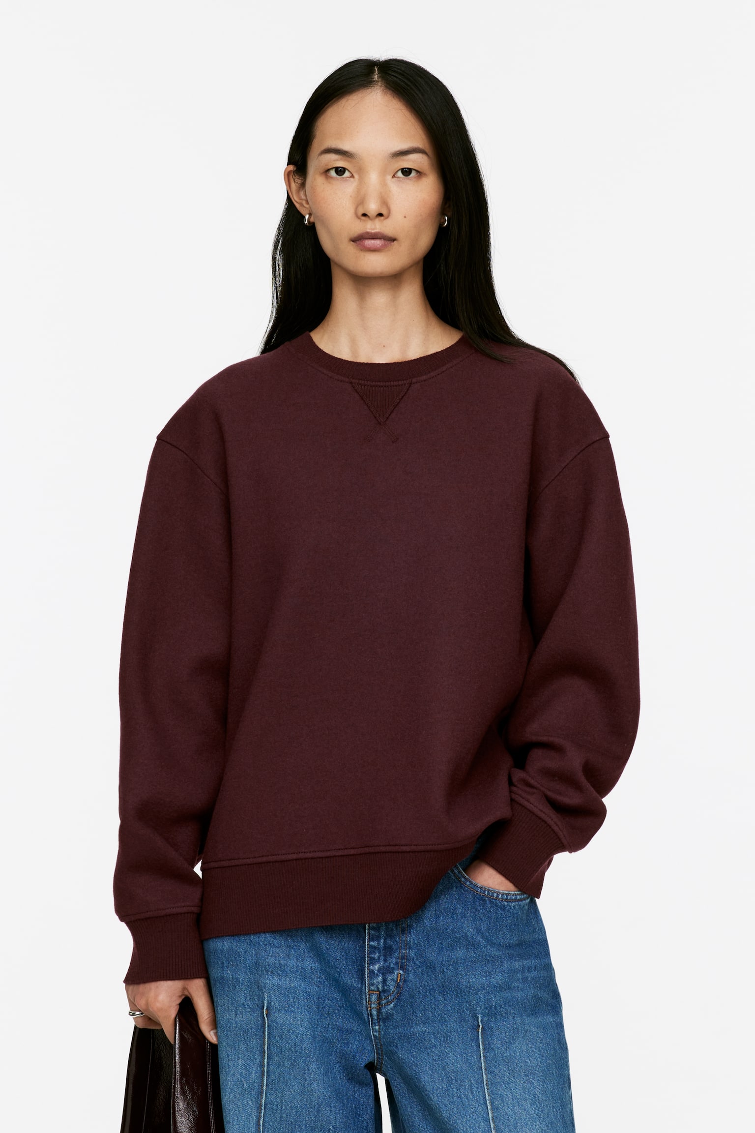 burgundy ARKET Relaxed Wool Jumper