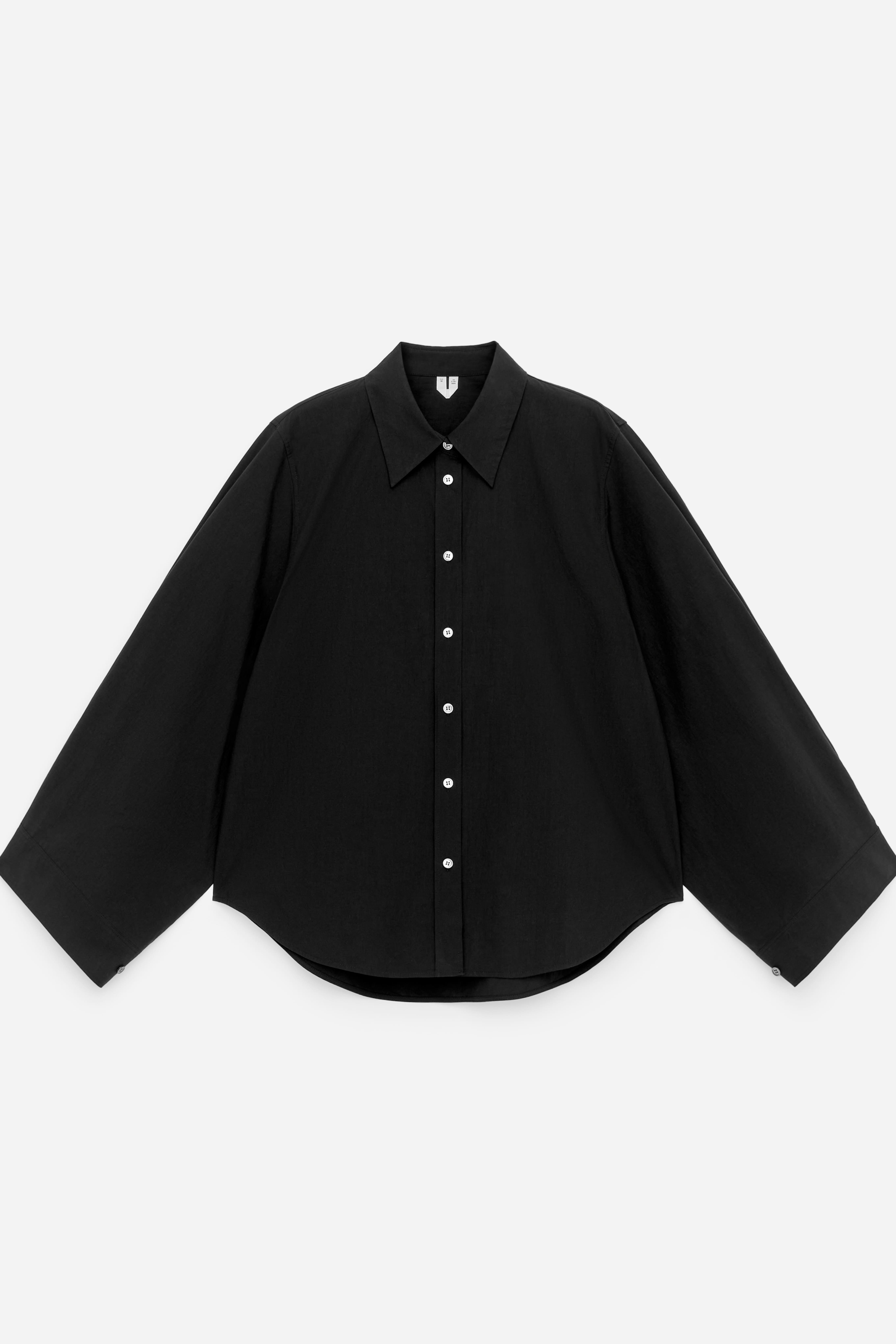 Overhemd met wijde mouwen - Zwart/Wit