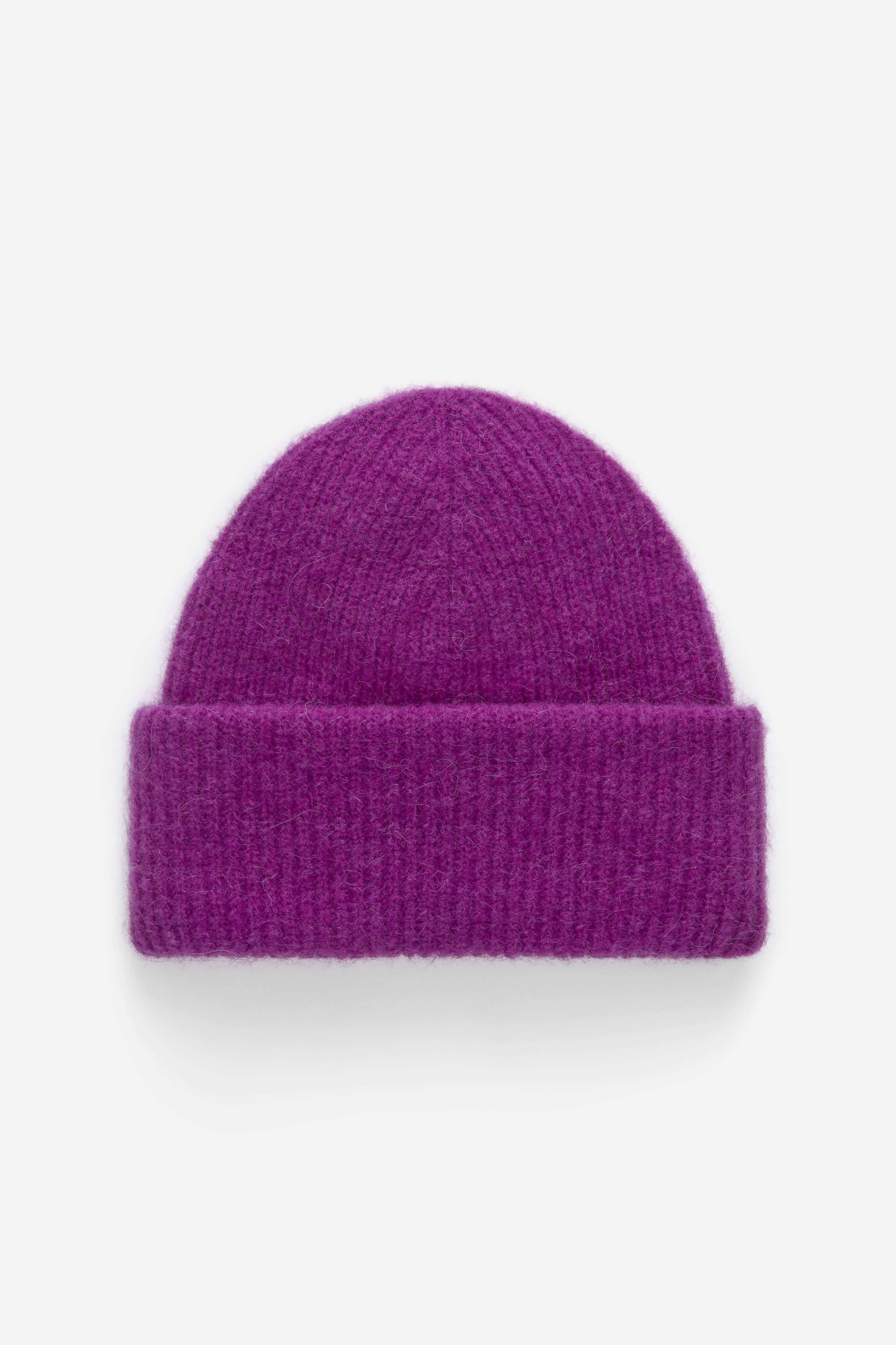 Beanie van een alpaca-wolmix - Paars/Beige/Poederblauw/Groen/Zwart/Donkergrijs