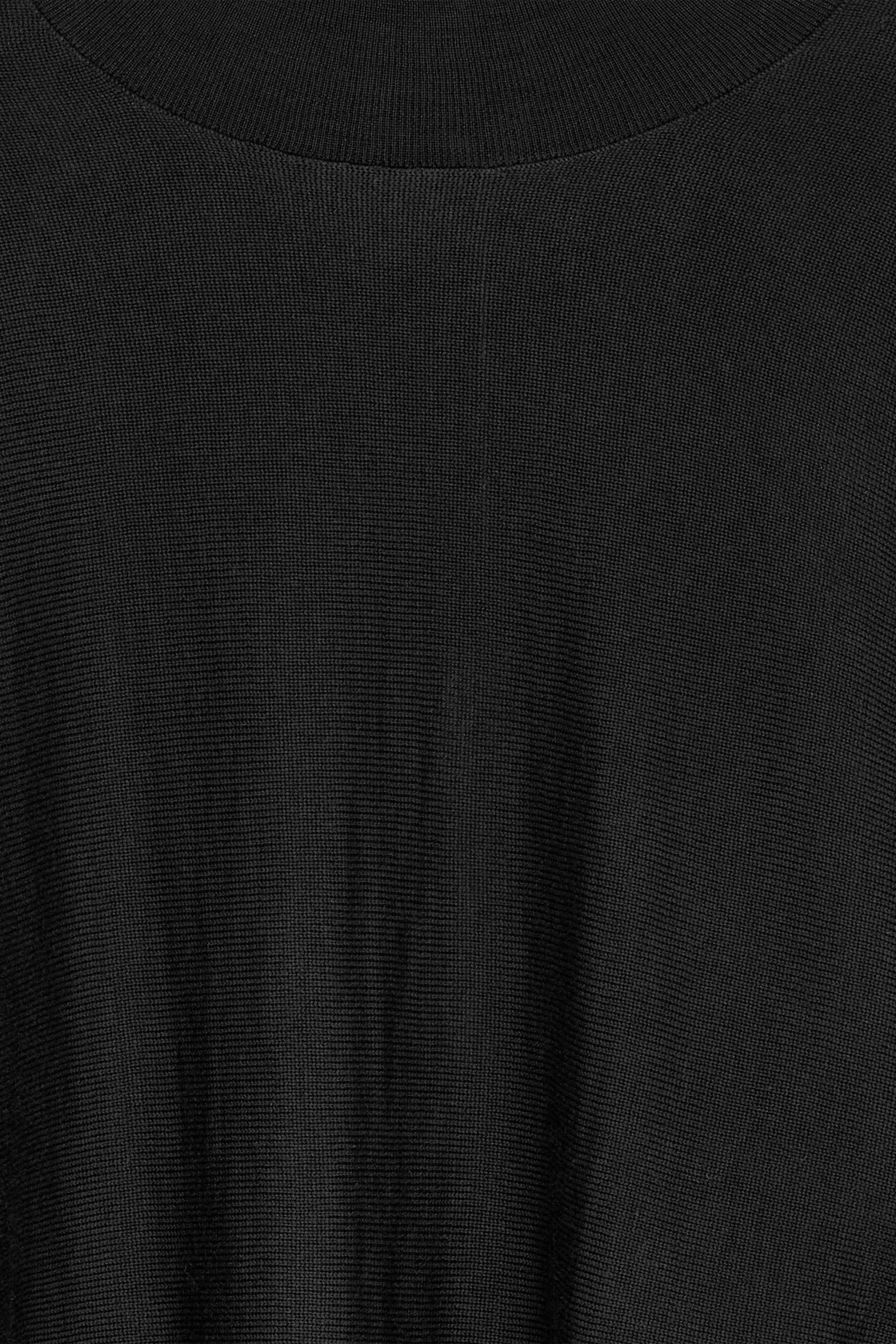 Maglione a collo alto in lana merino - Nero - 4