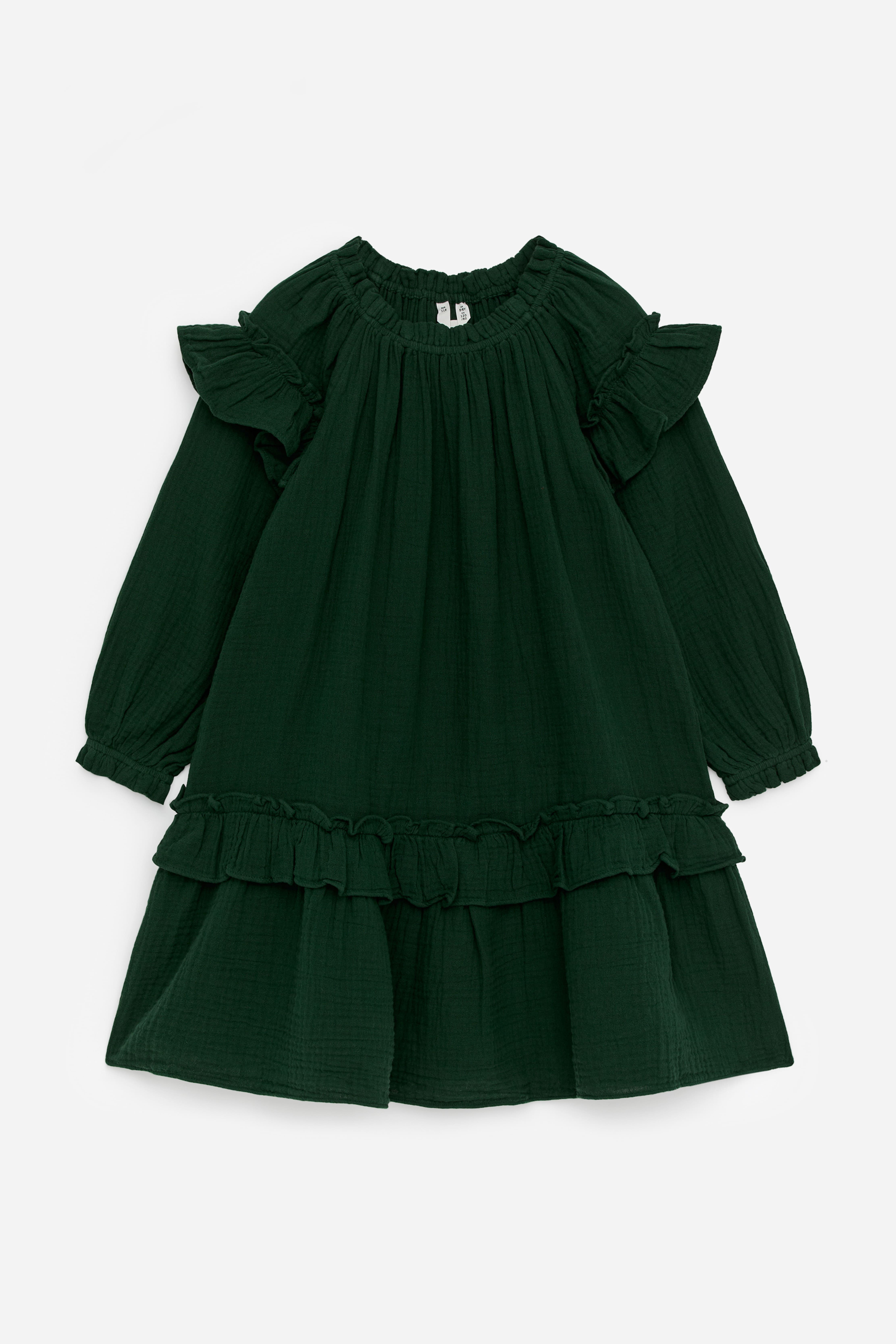 Kleid aus Baumwollmusselin - Dunkelgrün/Lila