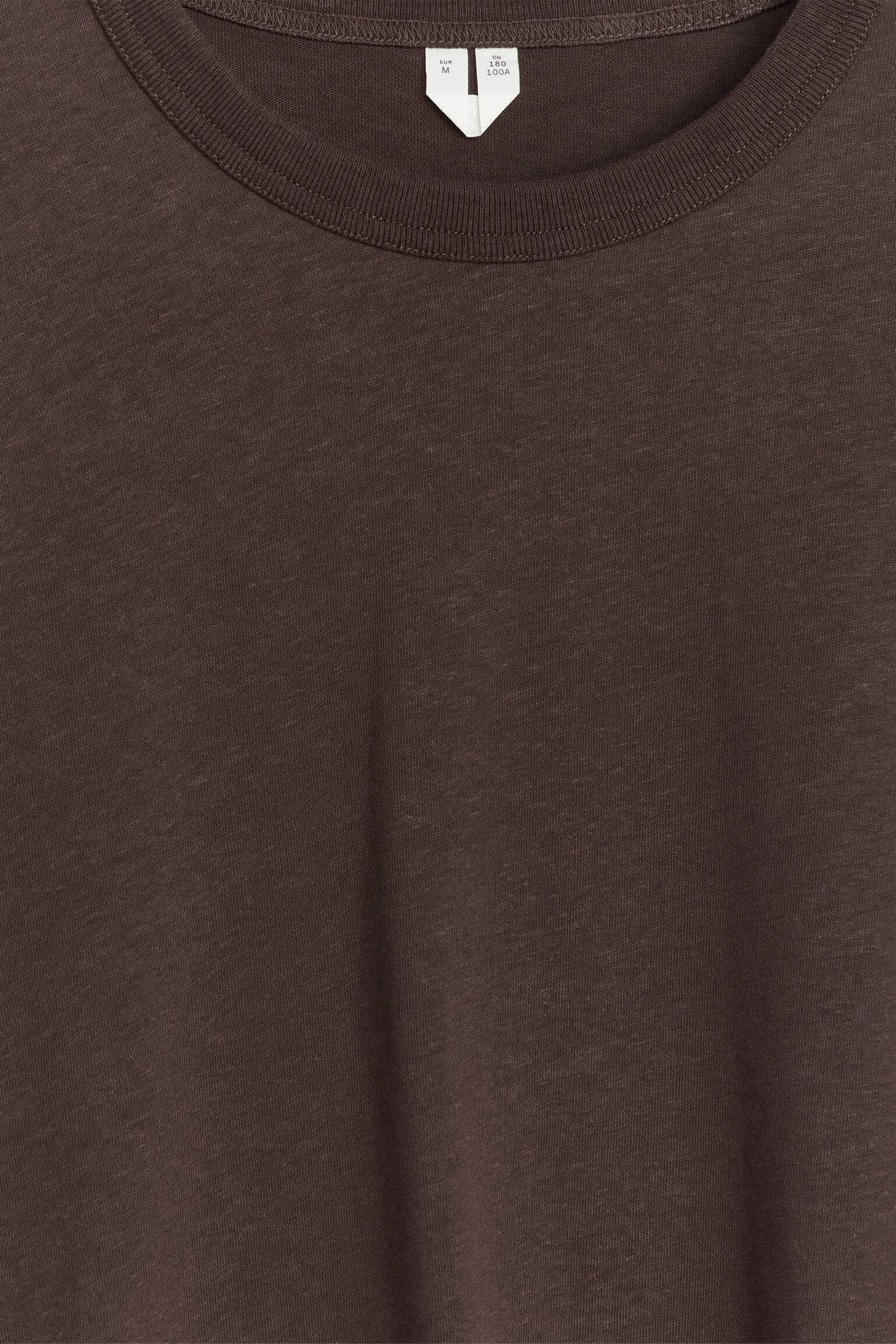 Cotton Linen T-Shirt - Brown - 7