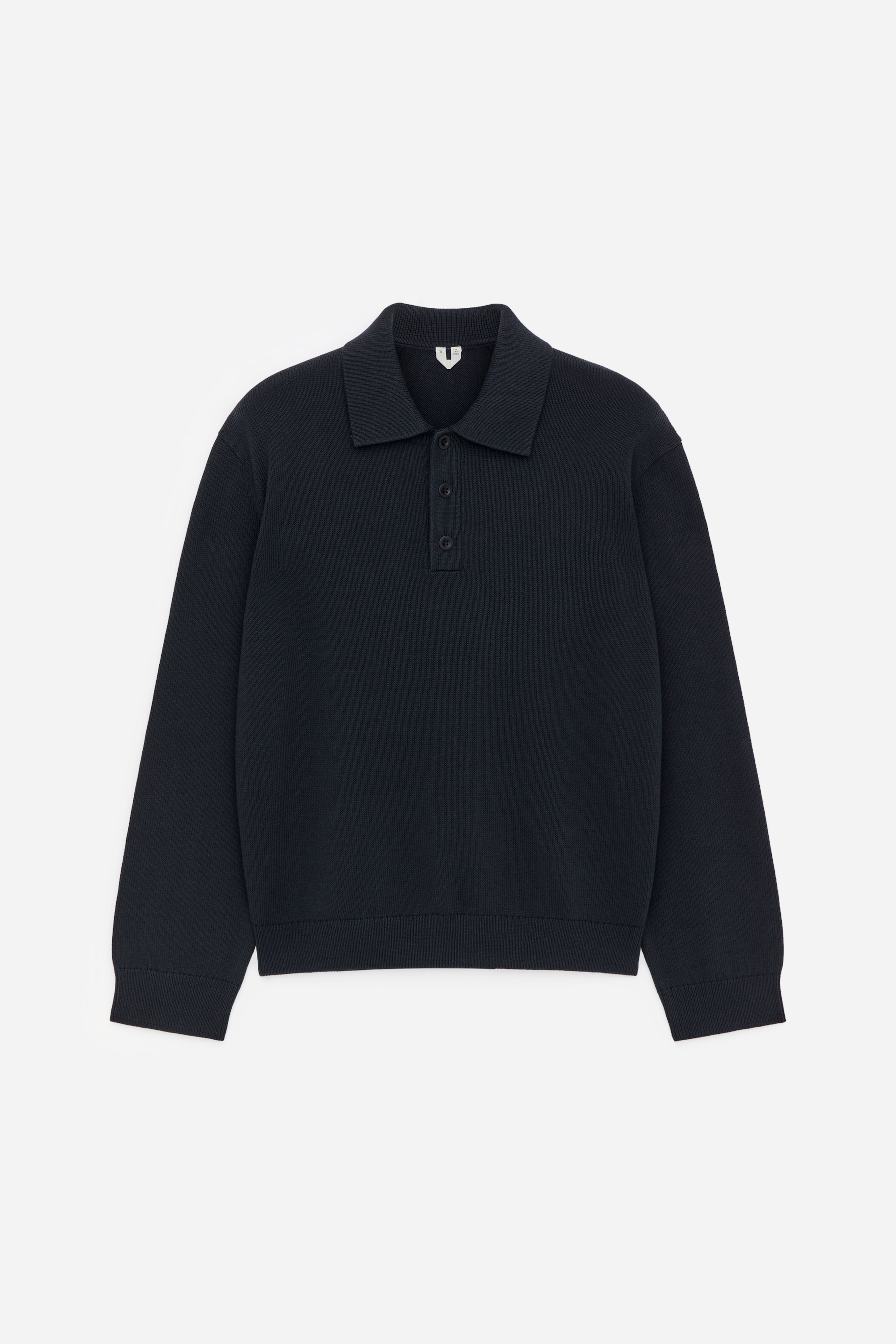 Poloshirt i bomuld og lyocell - Mørkeblå/Beige/Grøn