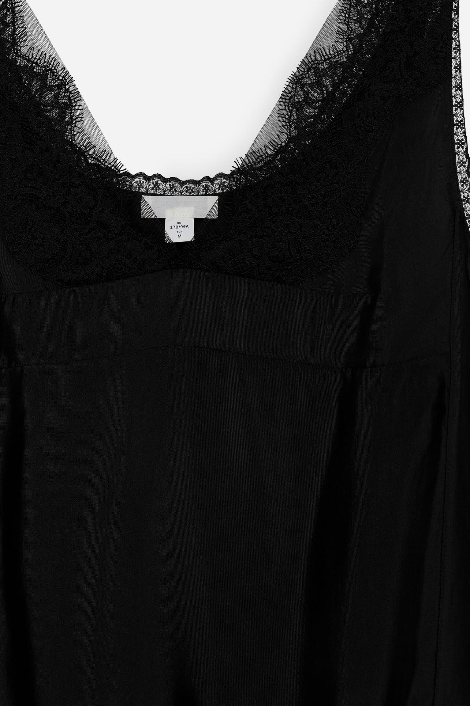 Top con dettagli in pizzo - Nero - 6