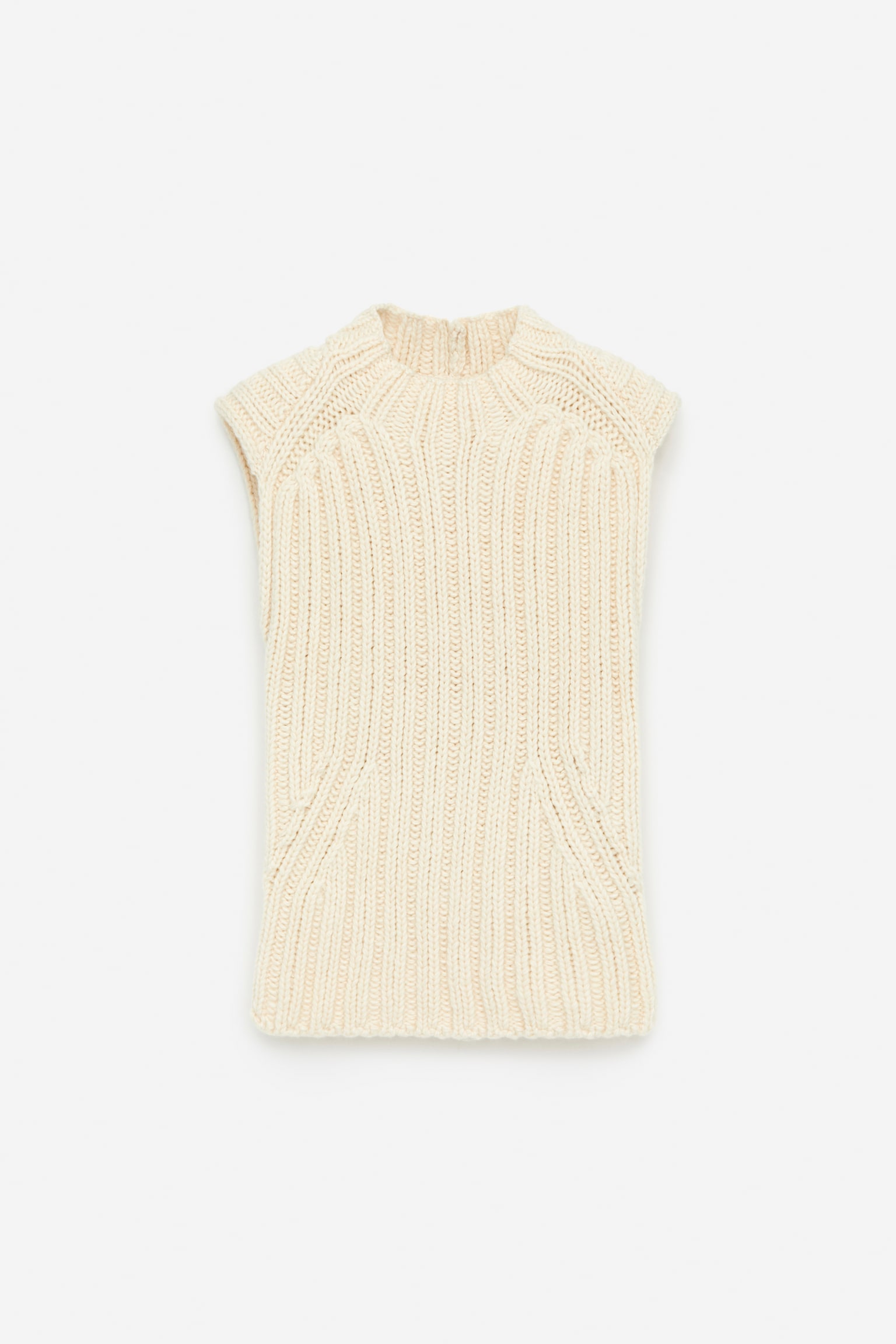 Rib-Knitted Vest - Off White