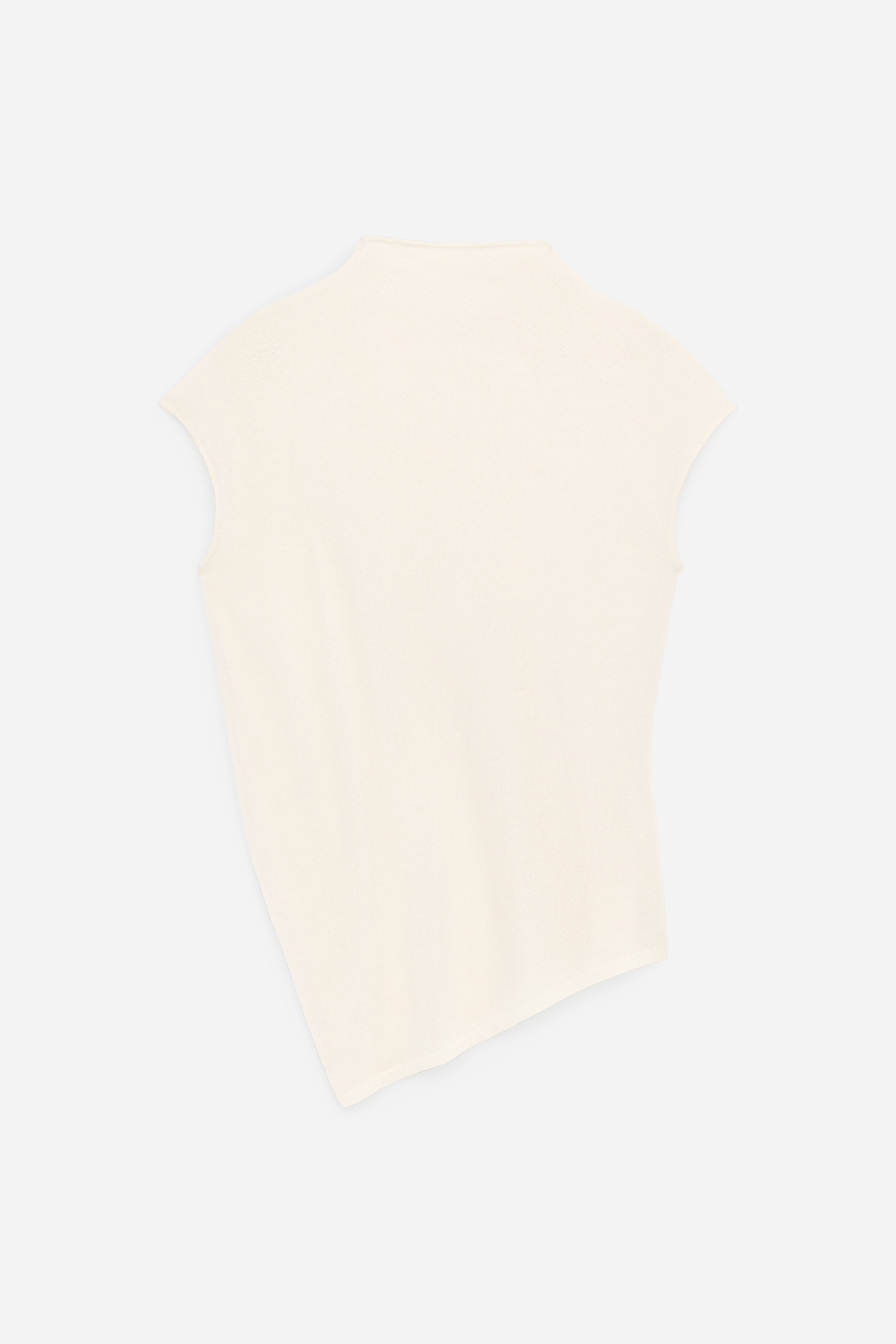 Drapiertes Top aus reinem Kaschmir - Cremeweiß/Grau