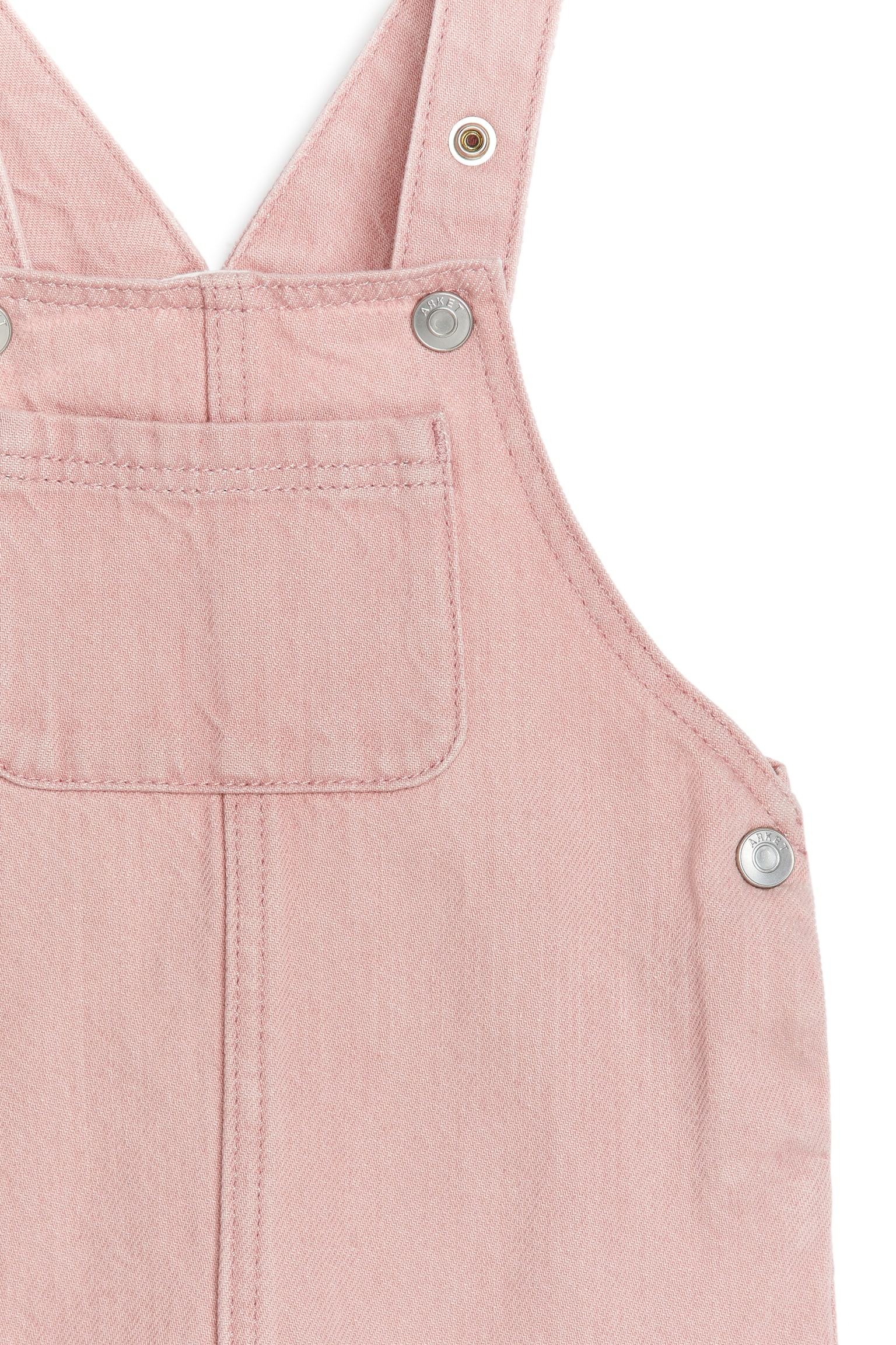 Short-Leg Cotton Dungarees - Dusty Pink - 2