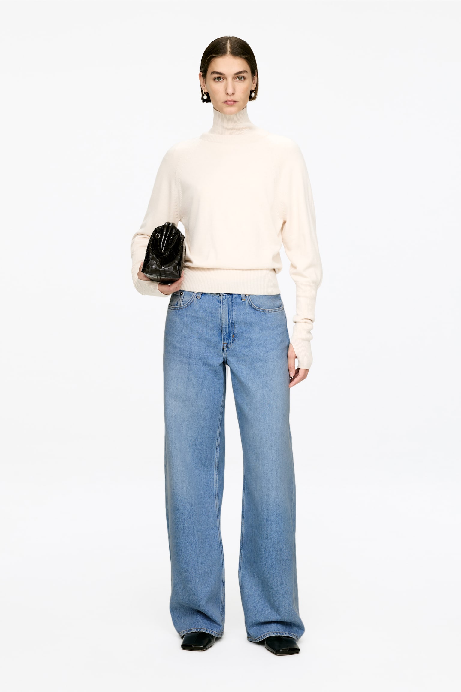 CLOUD Loose Jeans mit weitem Bein - Blau/Grau/Dunkelbraun/Grau/Schwarz/Dunkelblau - 1