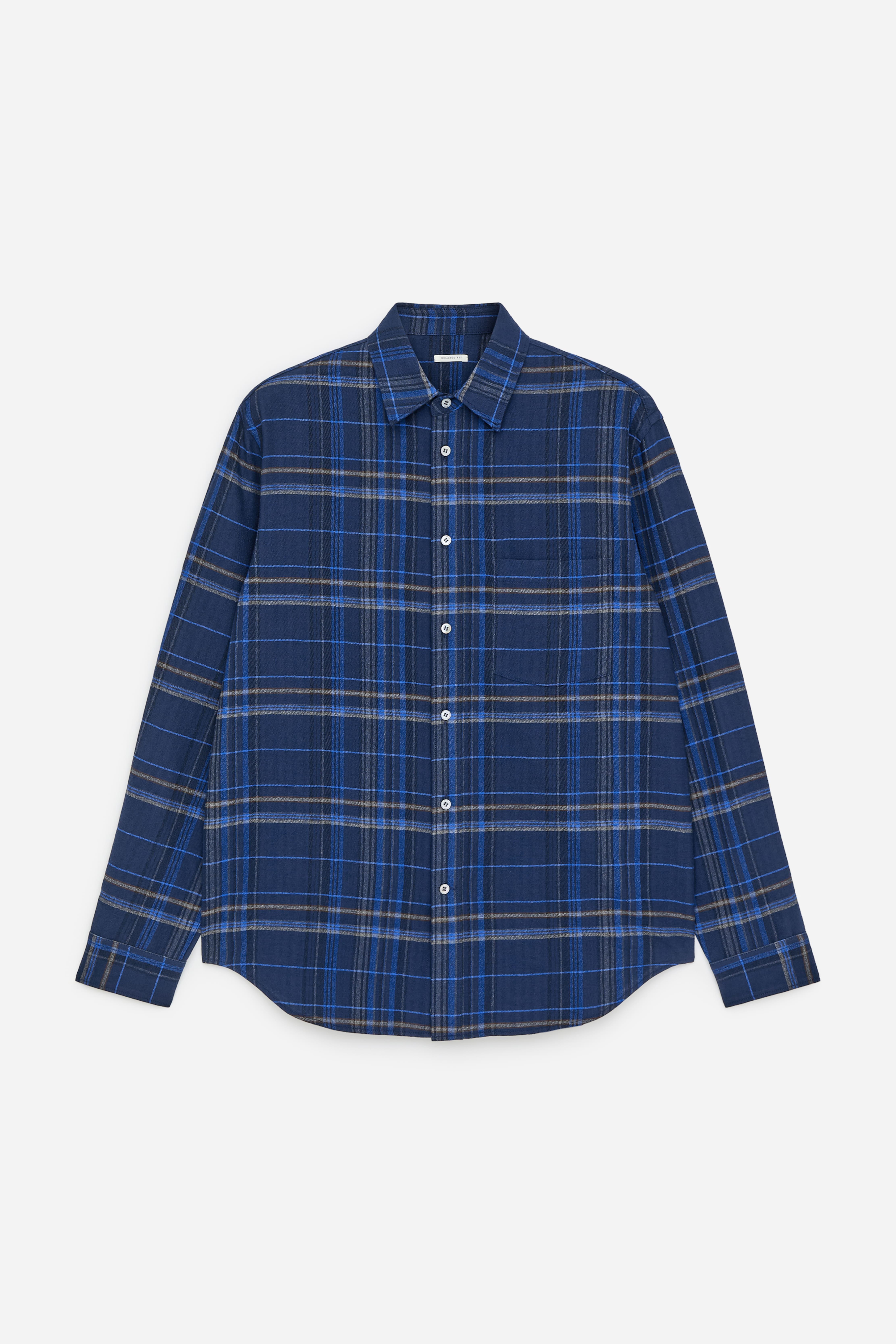 Lockeres Flanellhemd - Blau/Karos