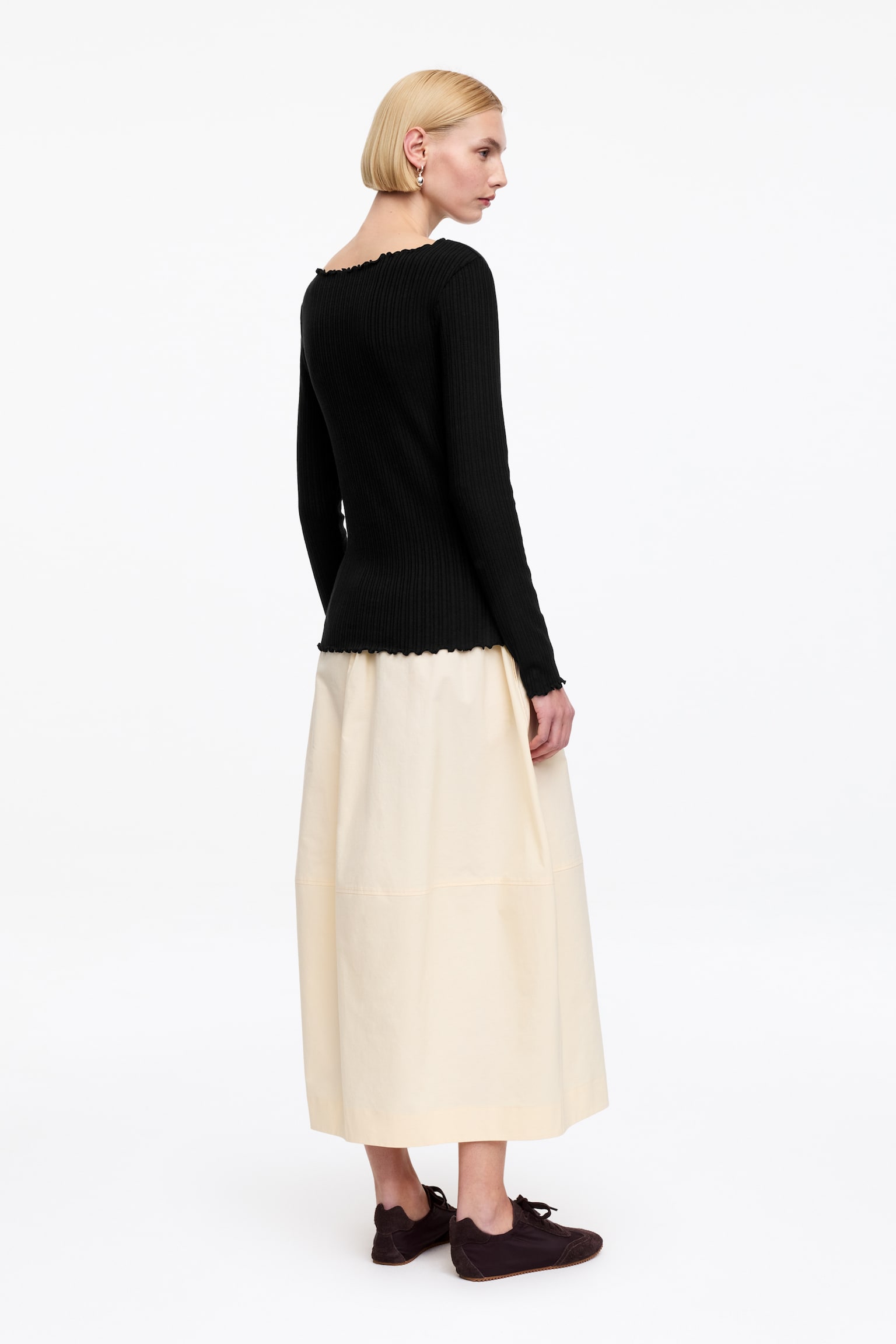 Topp med båtringning - Svart/Off-white - 5