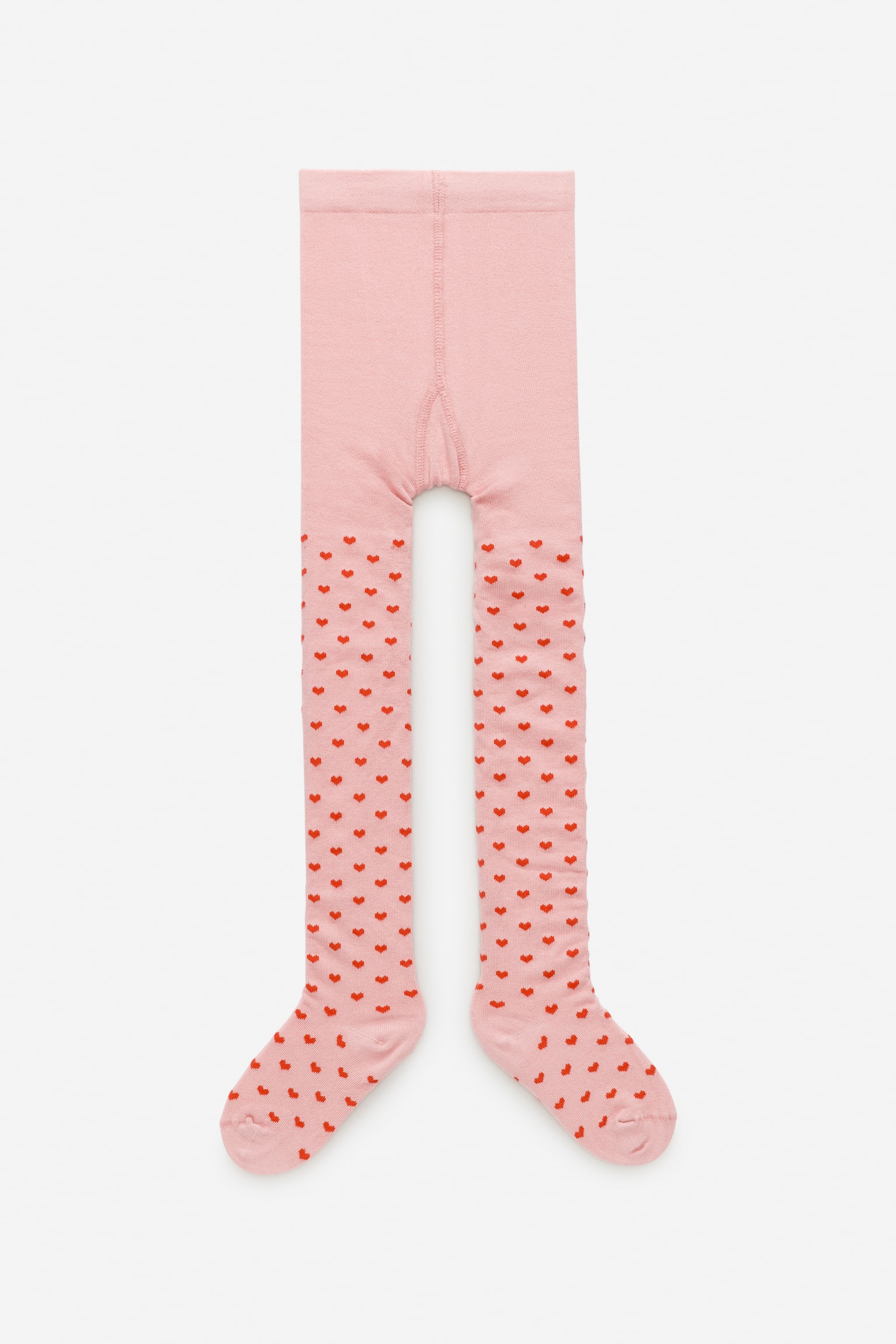 Cotton Blend Tights - Pink/Red/Dark Blue/Hearts