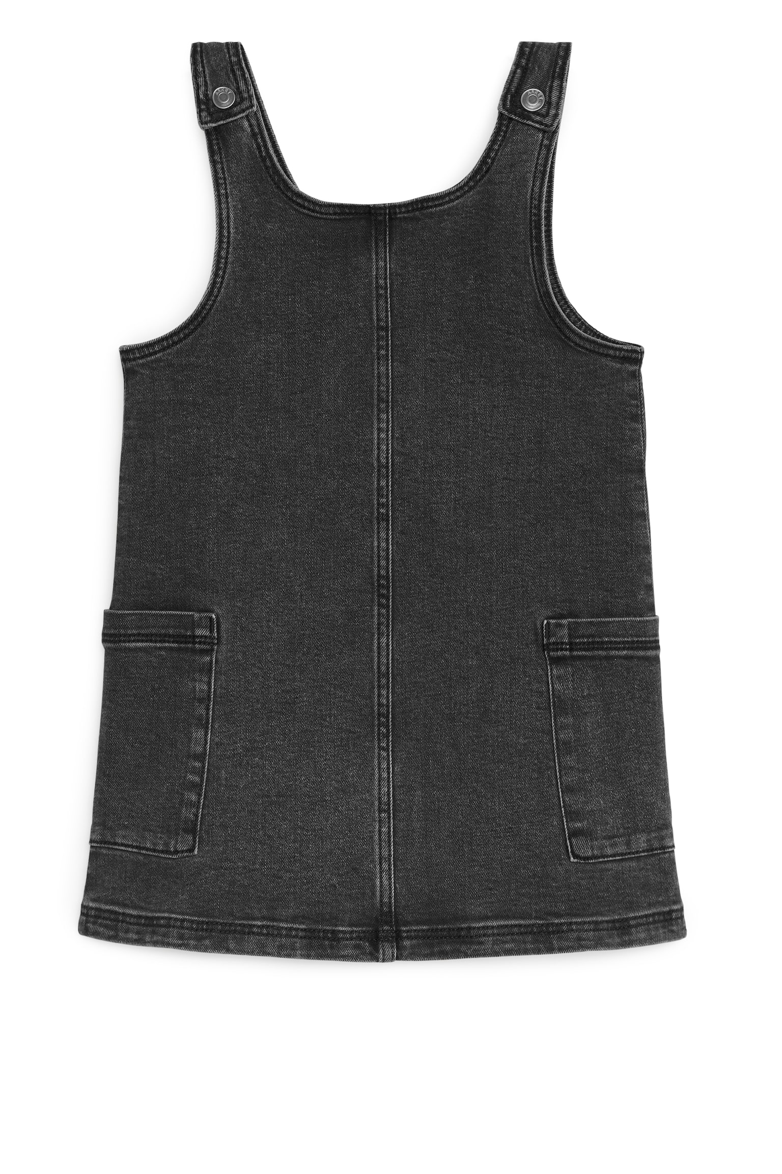 Dungaree Dress - Black - 1