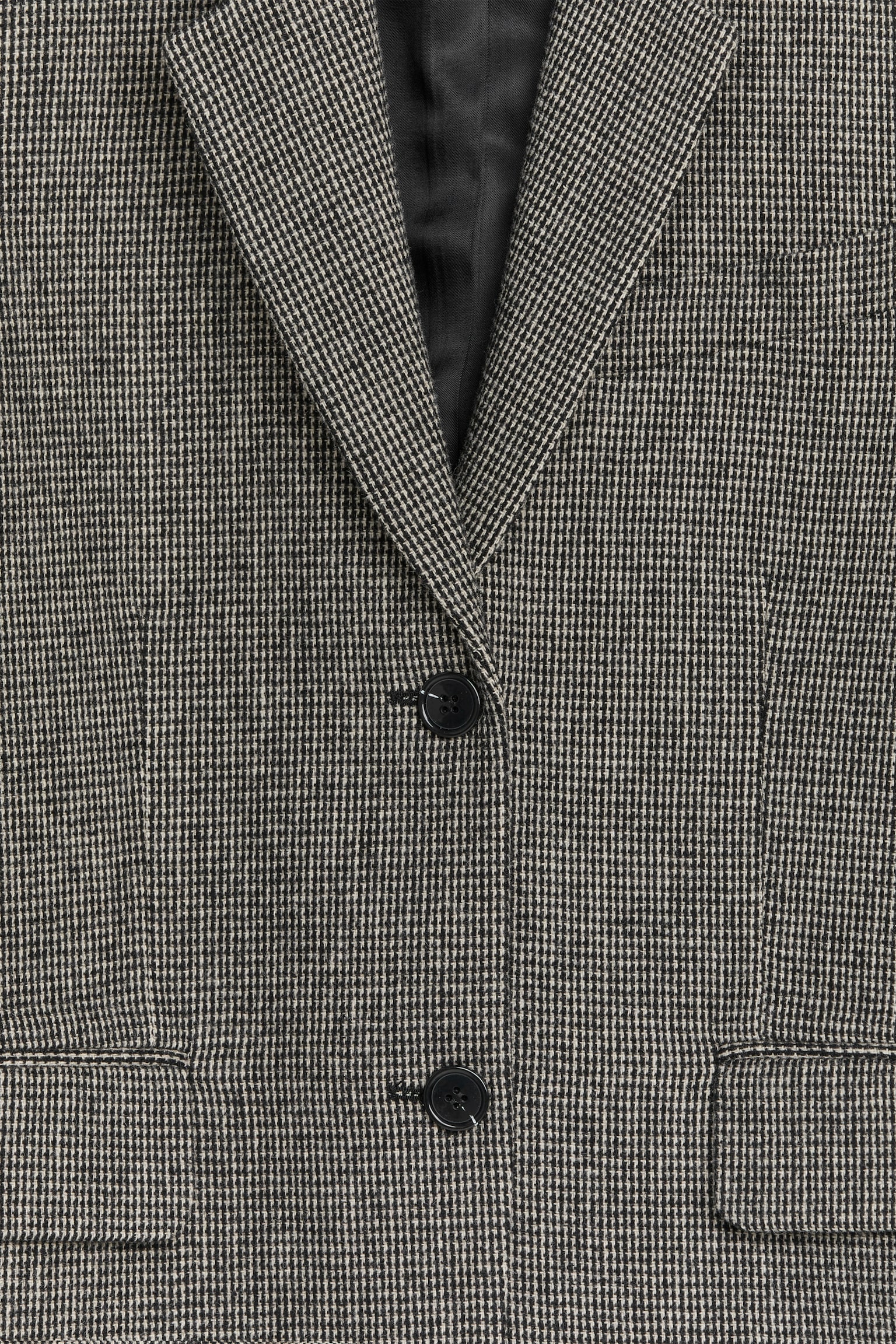 Single-Breasted Blazer - Grey/Checked - 3