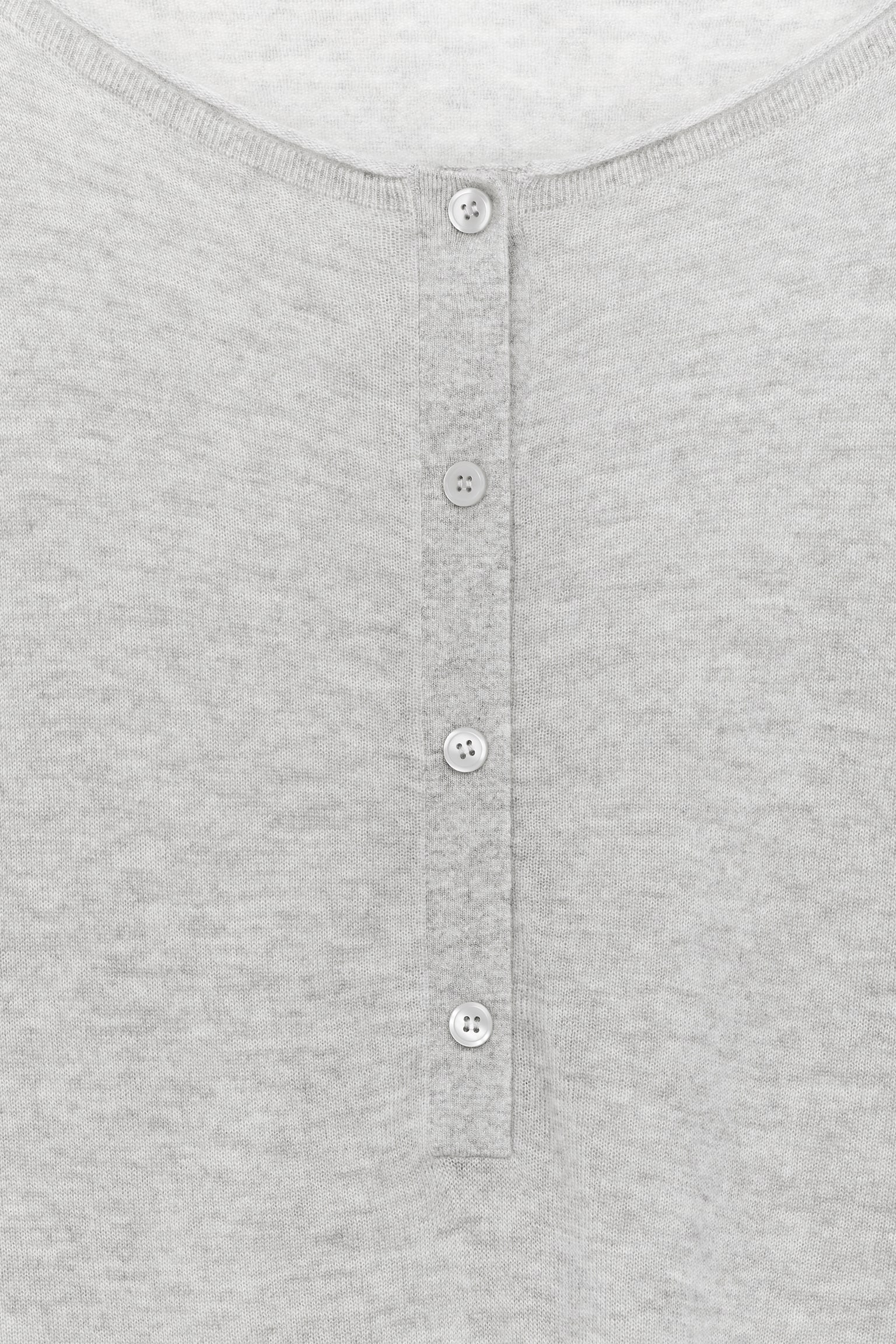 Maglione con scollo a barchetta in puro cashmere - Grigio/Blu scuro - 4