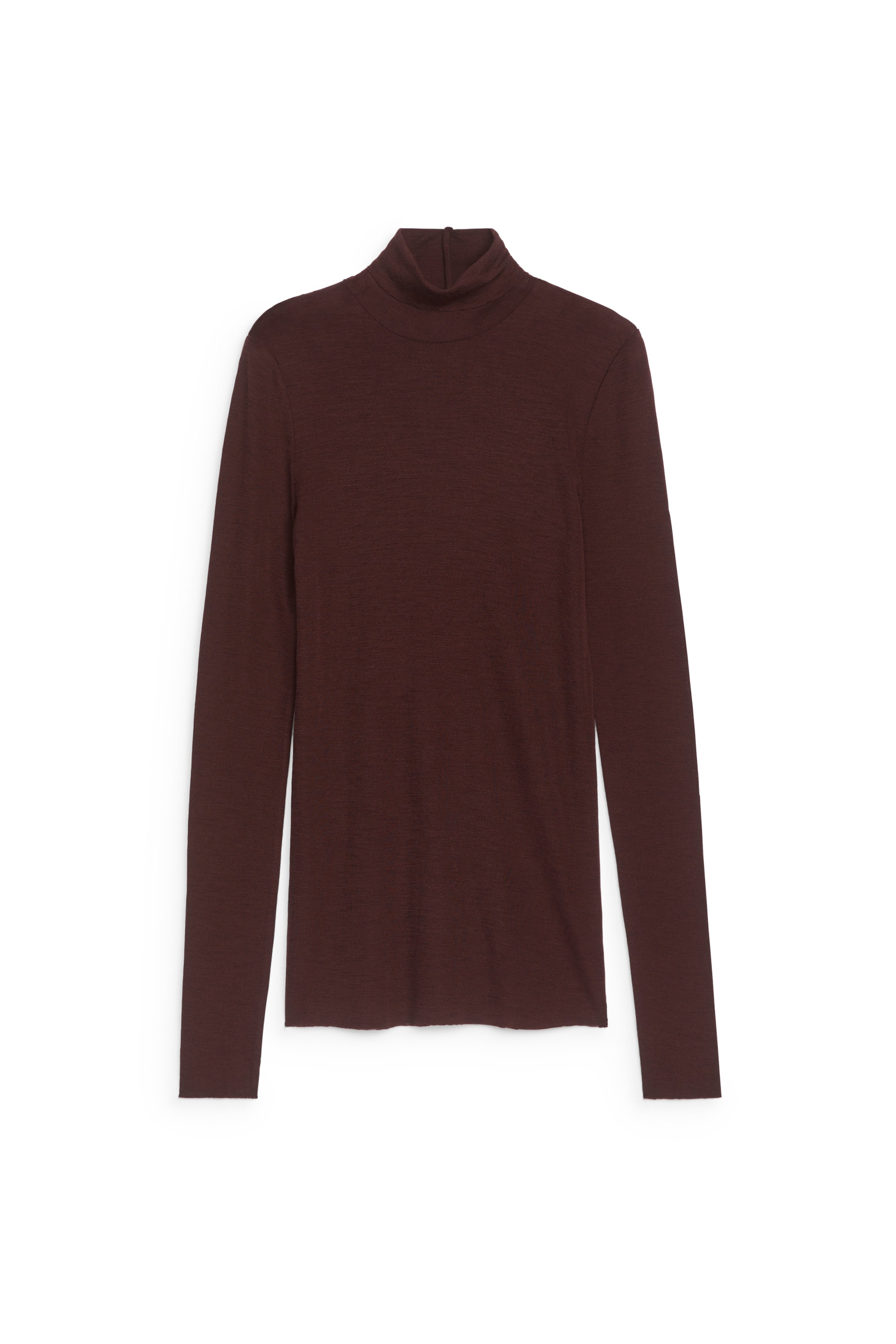 Arket burgundy Roll-Neck Wool Top