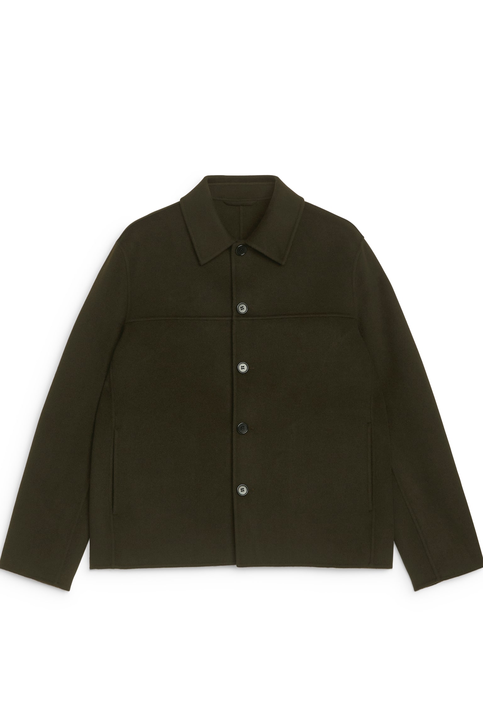 Double-Face Wool-Blend Jacket - Dark Green - 2