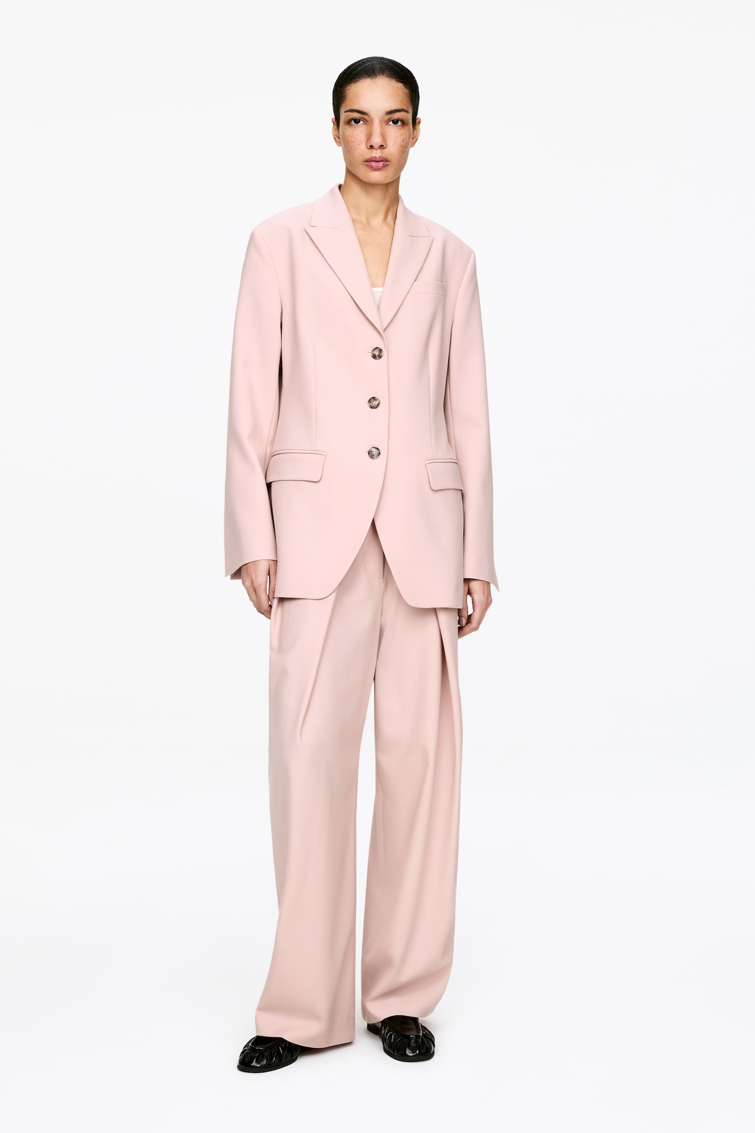 Einreihiger Blazer - Rosa - 1