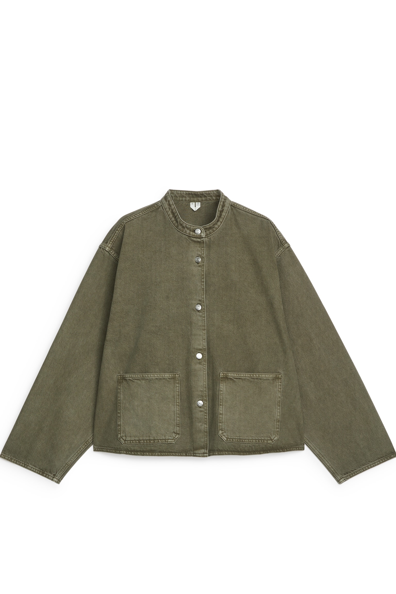 Garment-Dyed Denim Overshirt - Khaki/Garment-Dyed - 1