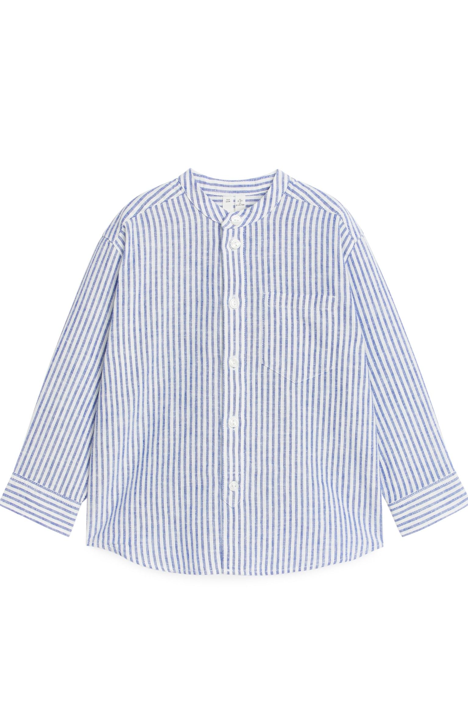 Henley Linen Shirt - Blue/Stripe - 1