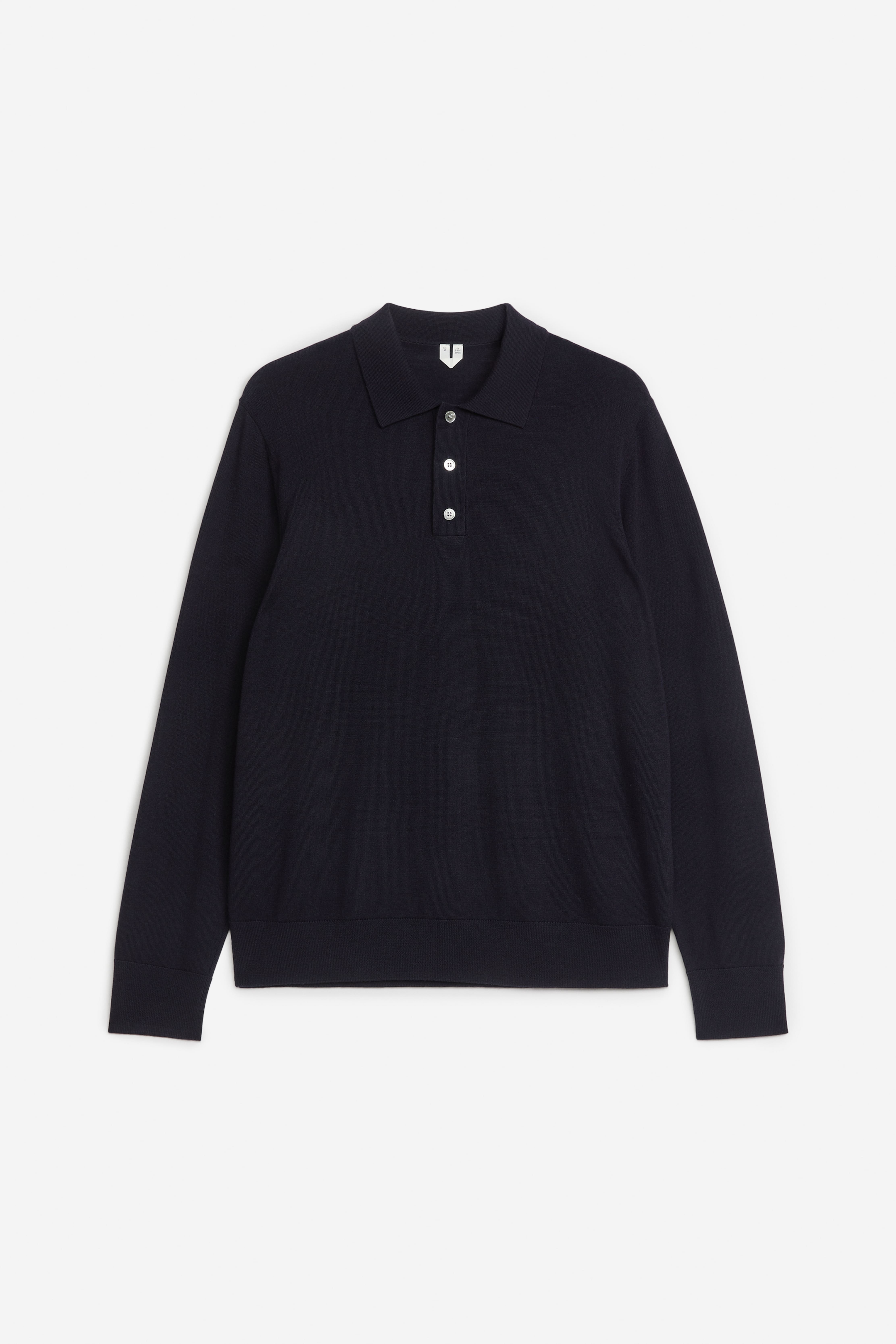 Maglione in stile polo in lana merino - Blu scuro/Azzurro/Verde scuro/Marrone scuro/Grigio mélange