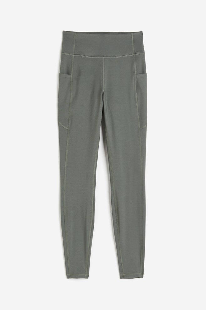 DryMove™ Pocket-detail sports tights - Dark khaki green/Black/Light khaki green/Dark grey/dc - 2
