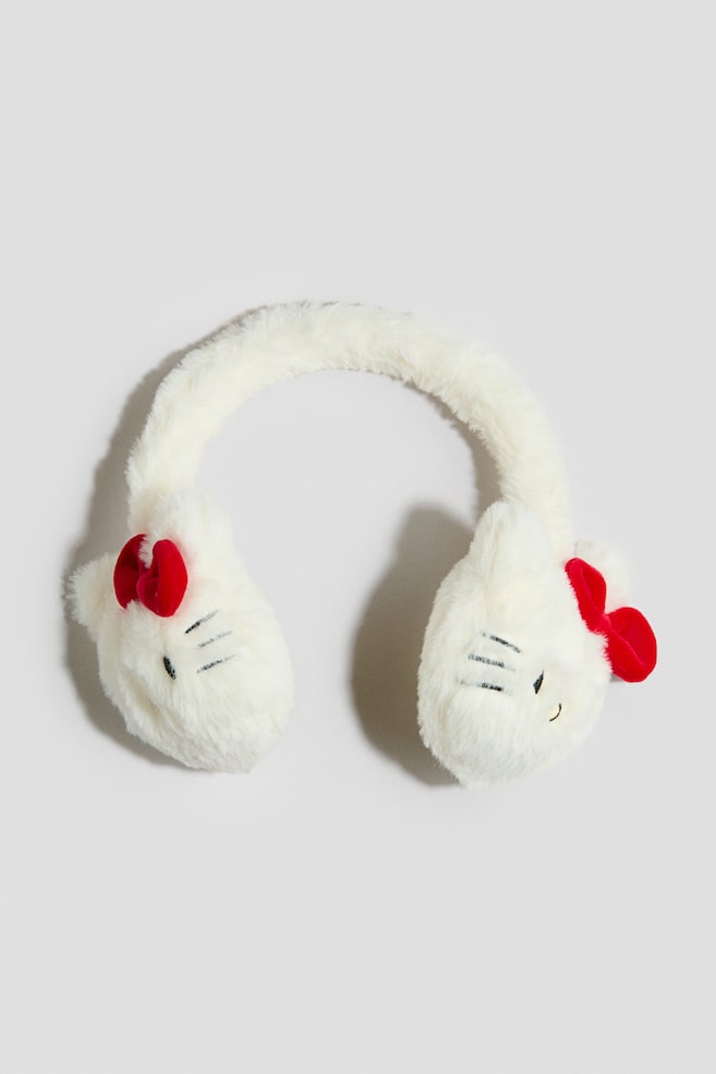 Flauschiger Ohrenwärmer - Weiß/Hello Kitty - 1