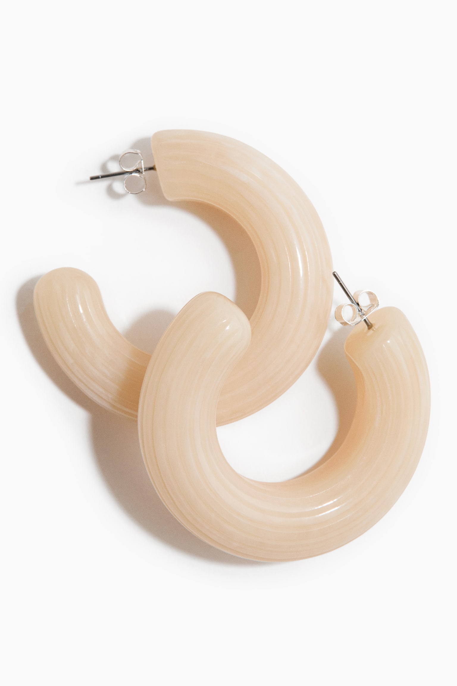 Hoop earrings - Cream - 3