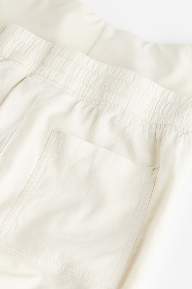 MAMA Linen-blend trousers - Light beige/Khaki green/Black - 3