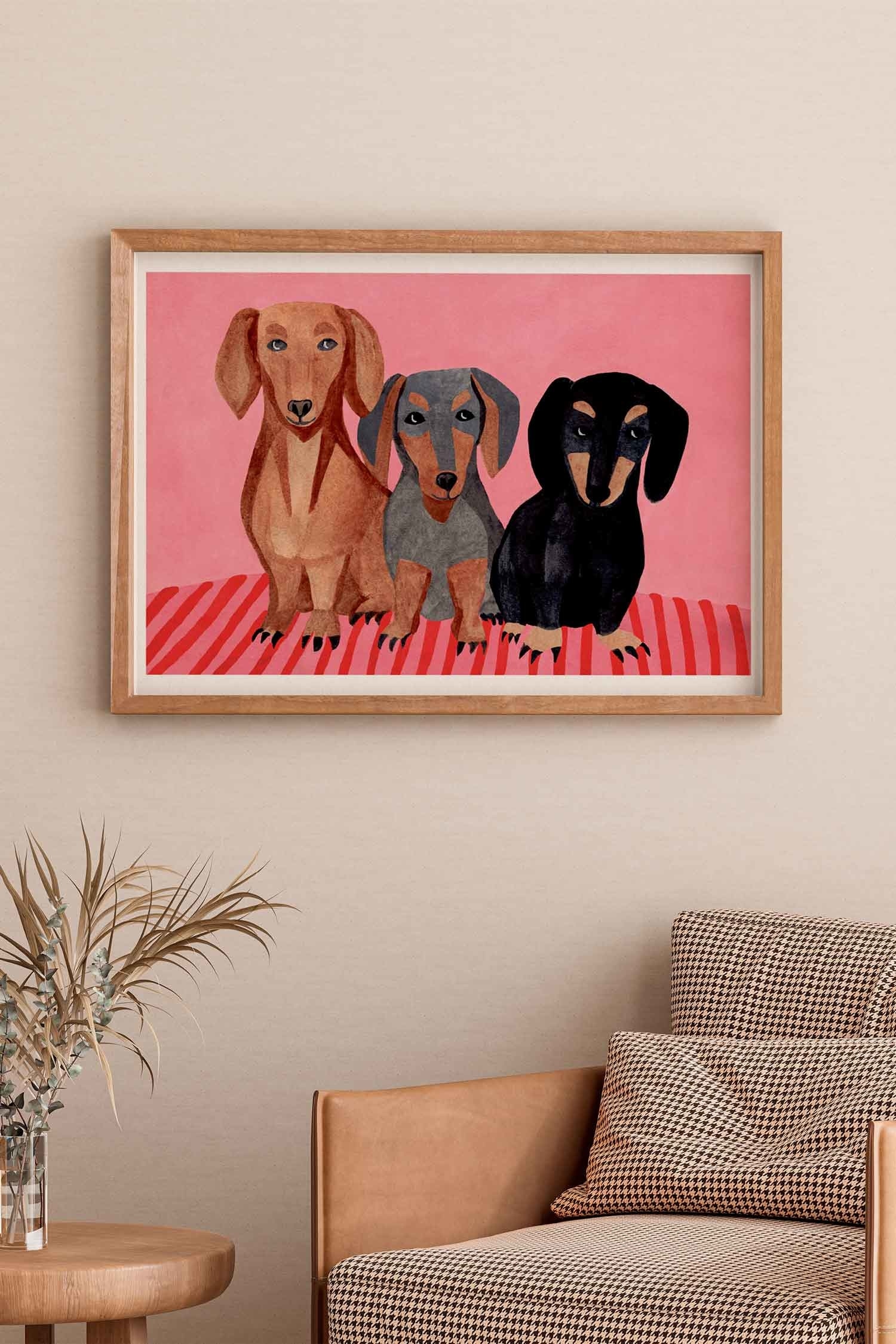 Iga Illustrations - Dachshunds - Färgglada/hundar