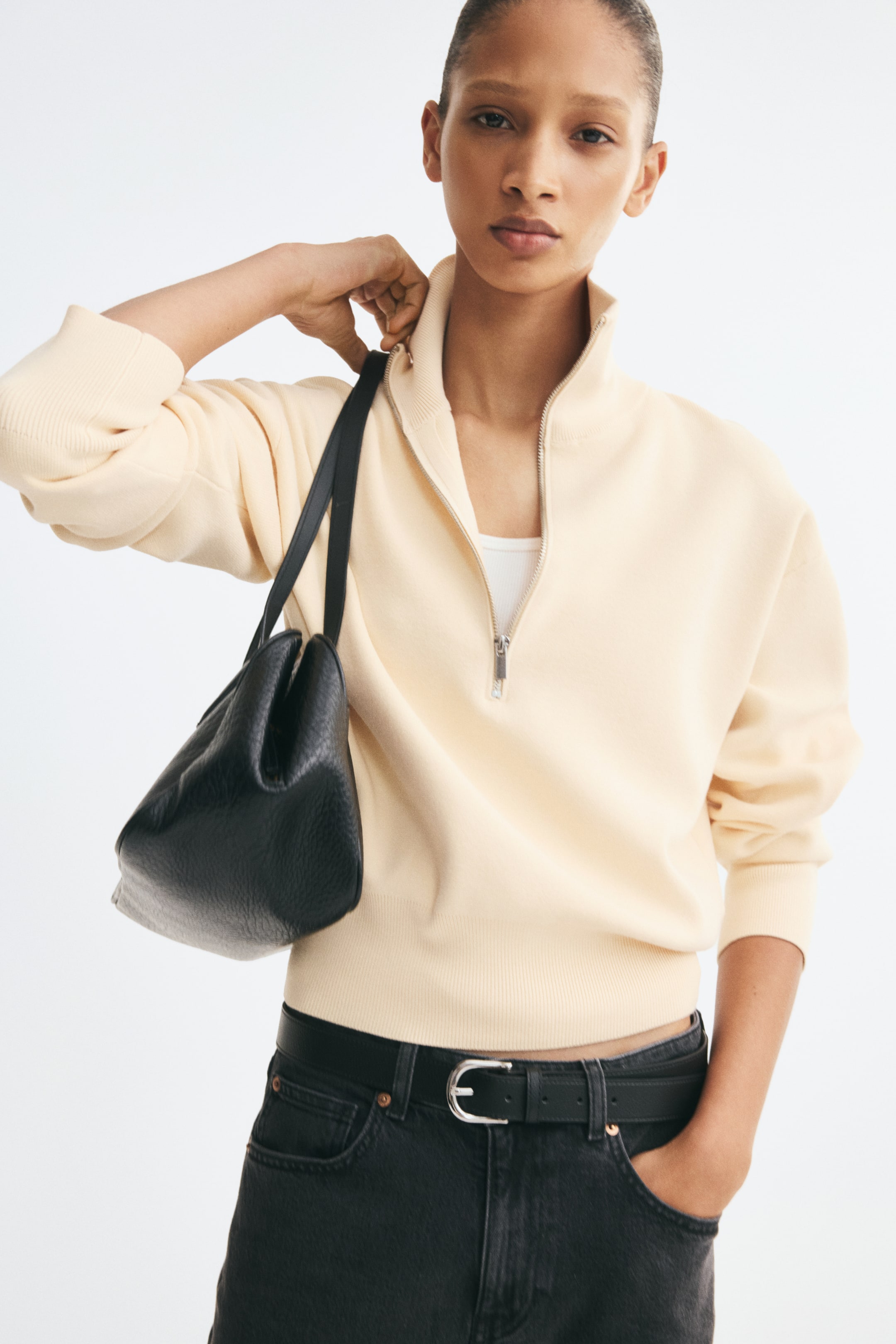 Fine-Knit Half-Zip Sweater