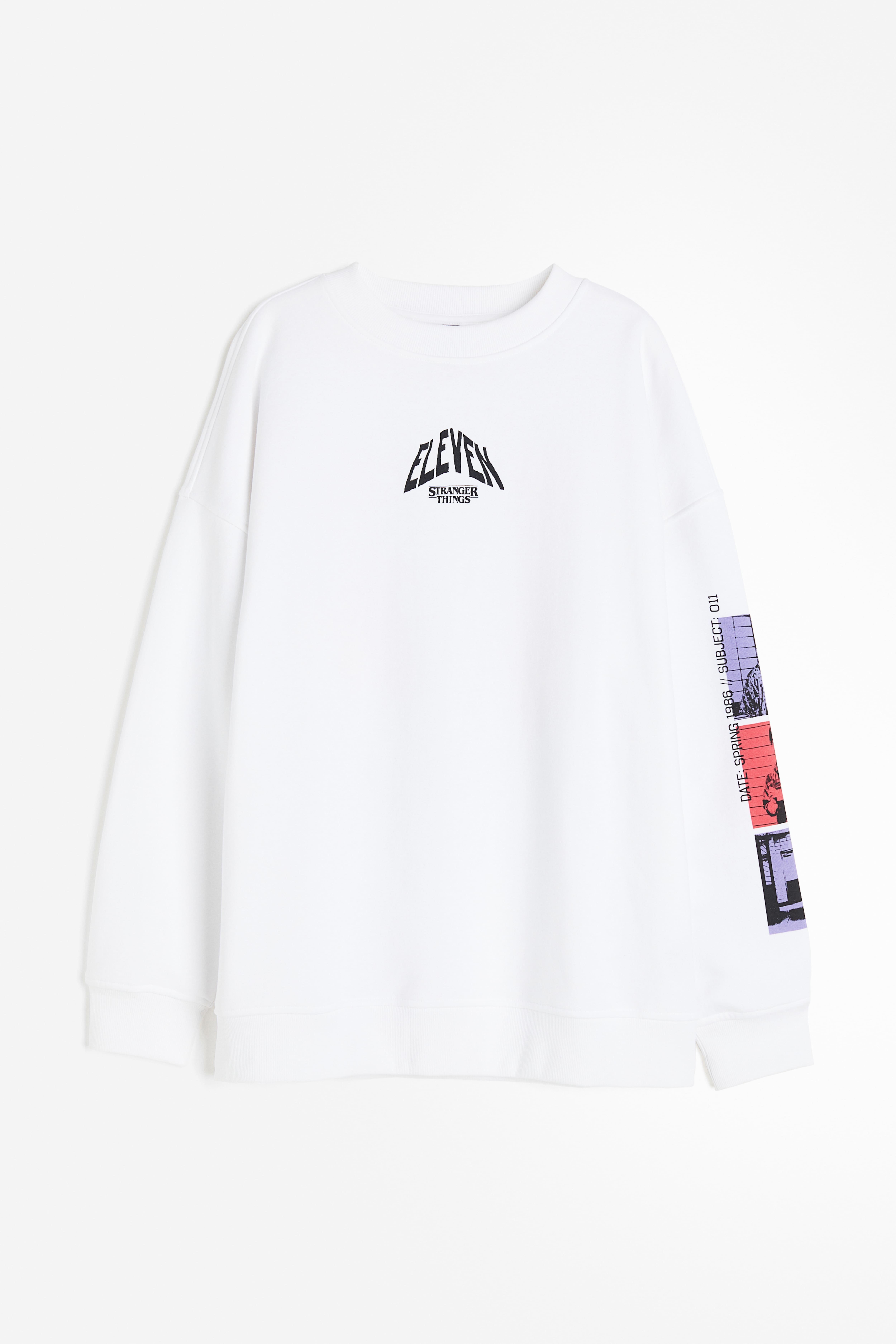 Oversized Printed Sweatshirt - White/Stranger Things - Ladies | H&M US