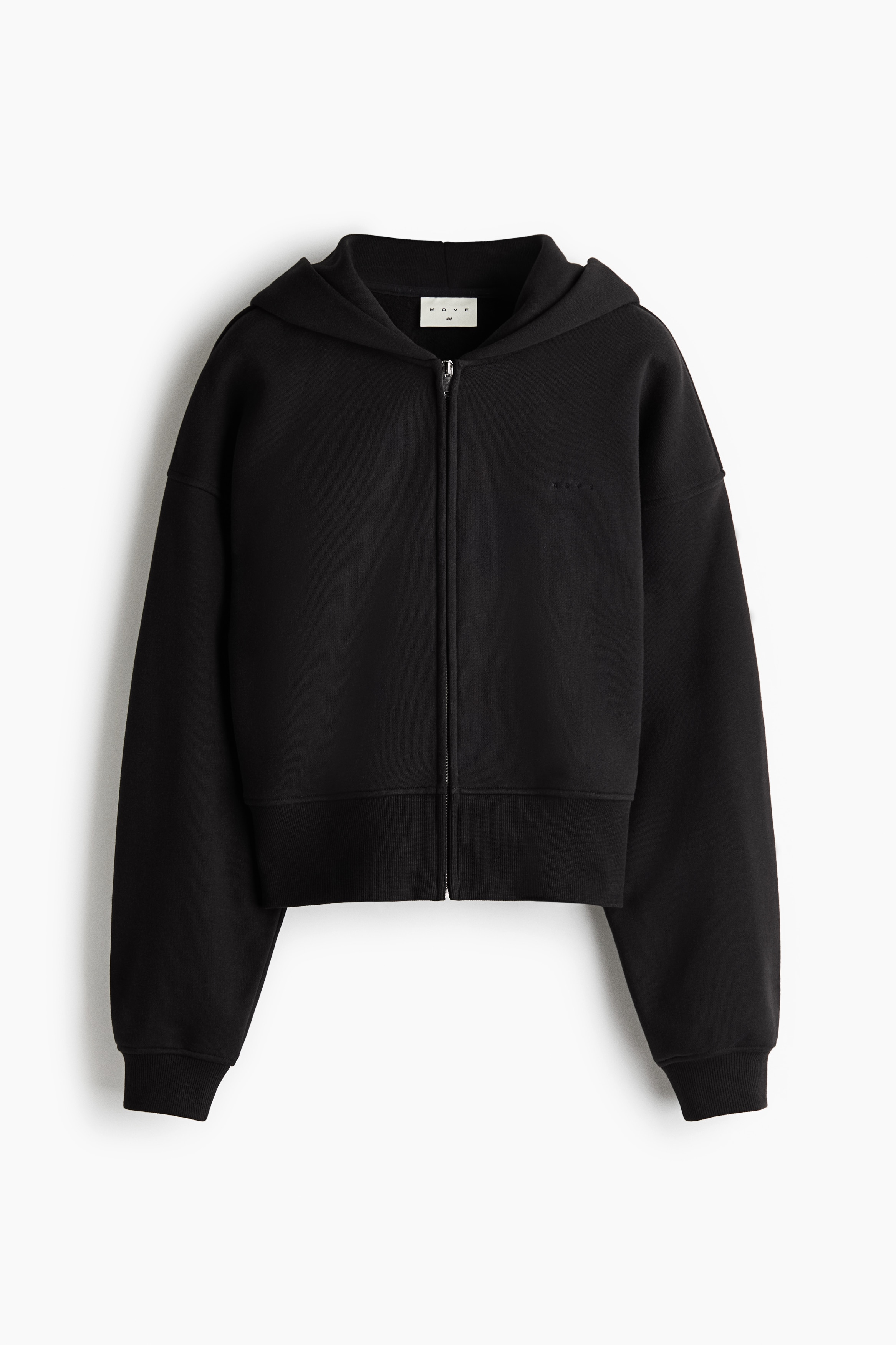 Cropped sports zip-through hoodie