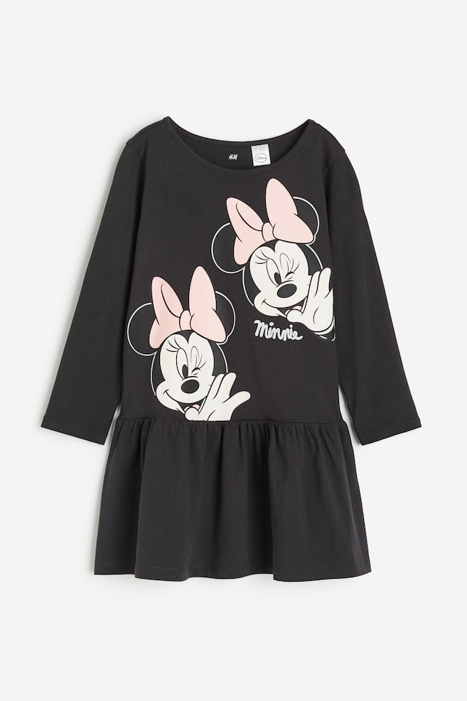 Patterned cotton dress - Dark grey/Minnie Mouse/Pink/SmileyWorld®/Light pink/Minnie Mouse/Light pink/Cinderella/dc/dc/dc/dc - 1