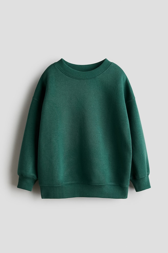 Oversized brushed-inside sweatshirt - Dark green/Light turquoise/Light blue/Red/Green/Dusty blue/Navy blue/Light blue/Dark grey/Green - 1