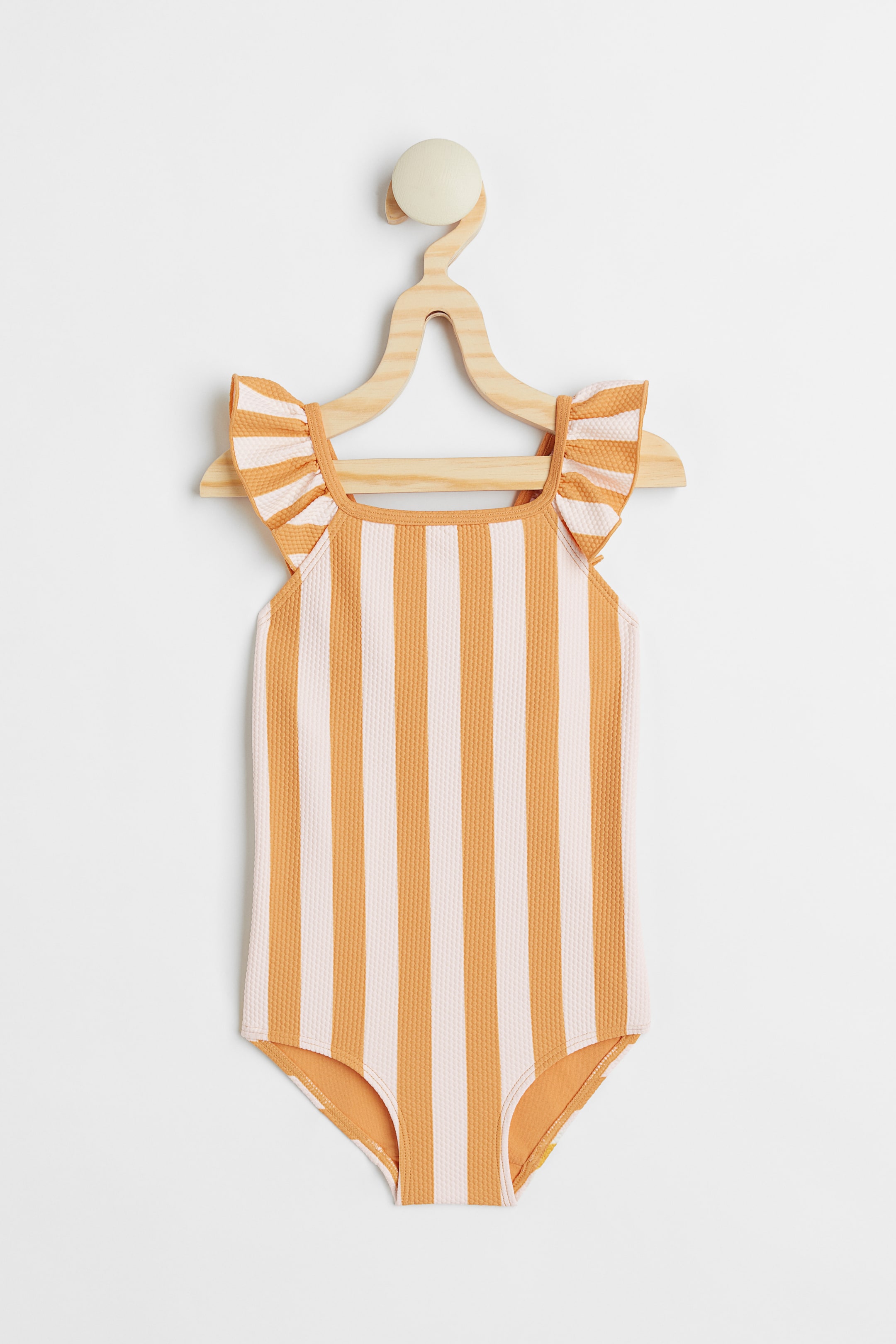 View larger image: Flounced swimsuit - Mustard yellow/Striped - Kids | H&M 1