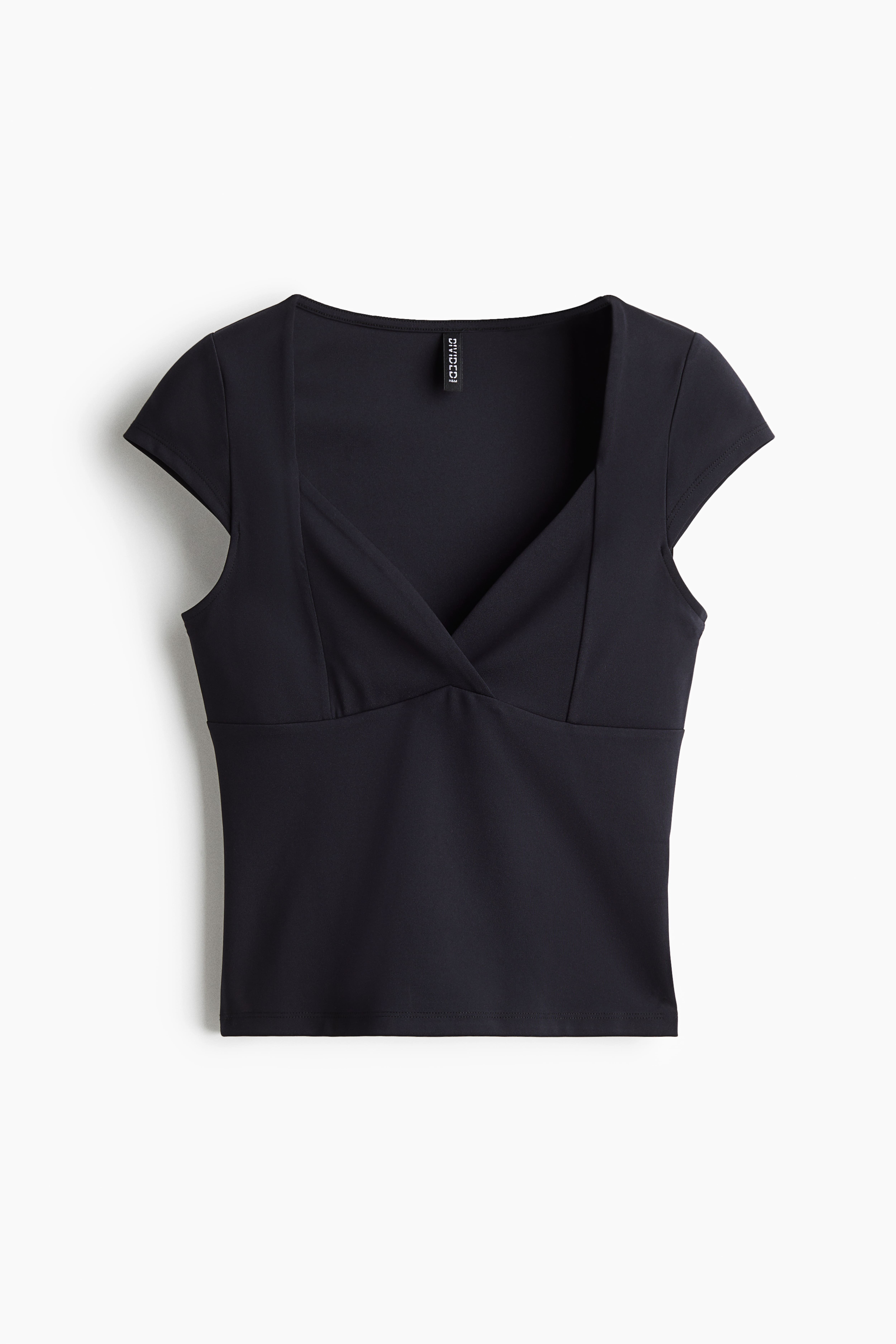 Top Lee Con Maniche Al Gomito Per Donna: T-Shirt Aderente In Misto Viscosa, Colore Nero