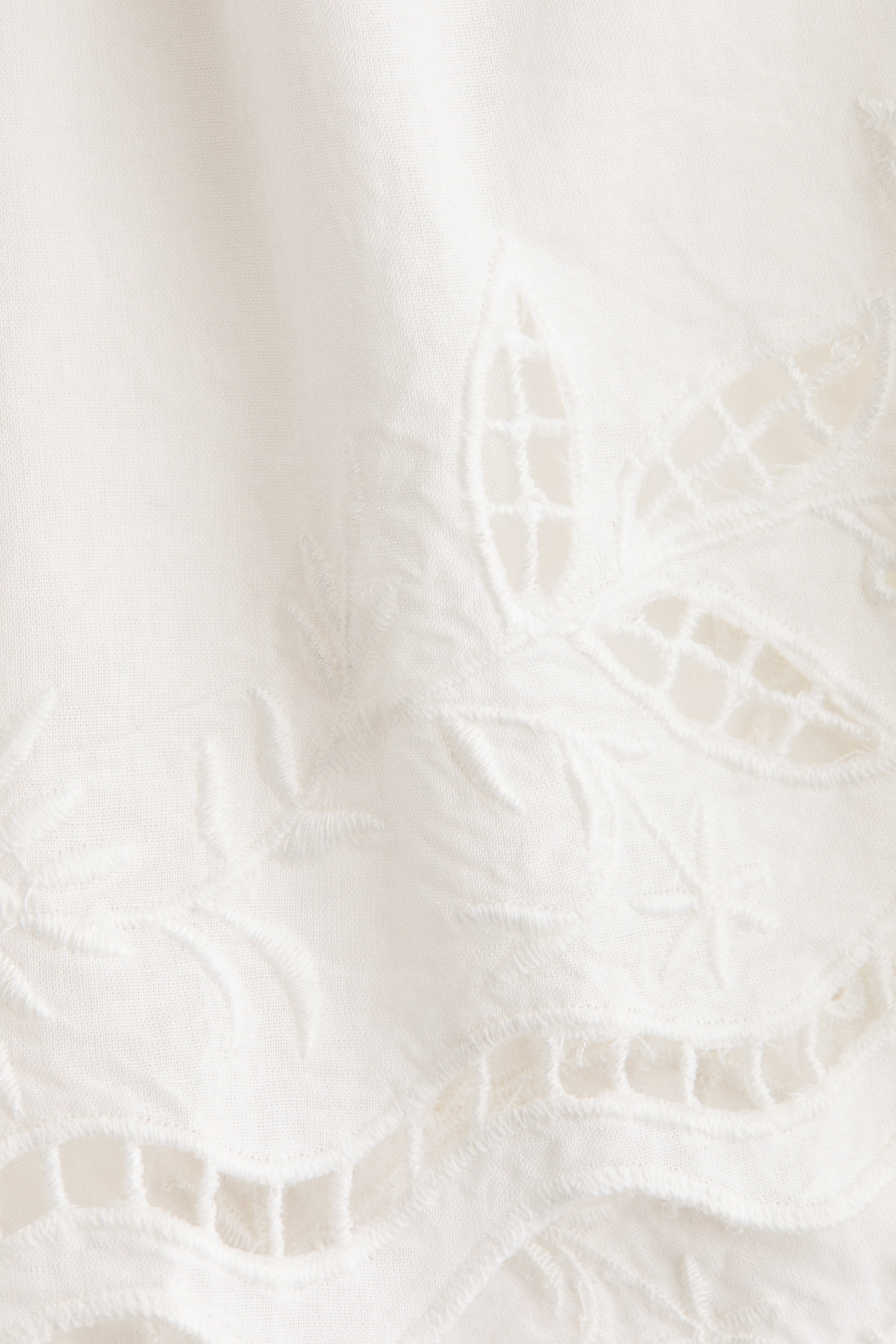 Cotton Beach Shorts with Eyelet Embroidery